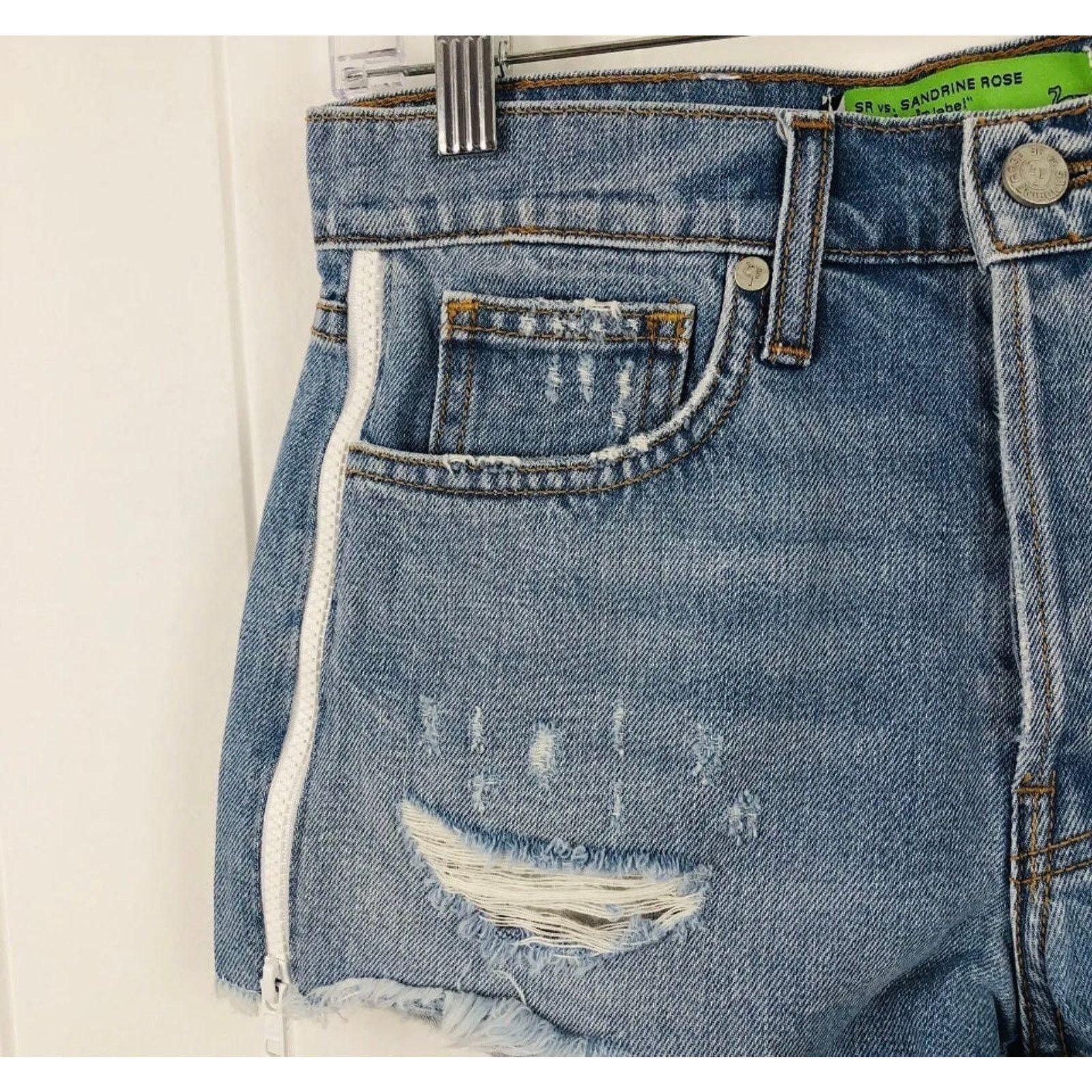 Sandrine Rose Sandrine Rose Womens Cut Off Shorts Side Zippers Size 28 Size 28" / US 6 / IT 42 - 7 Thumbnail