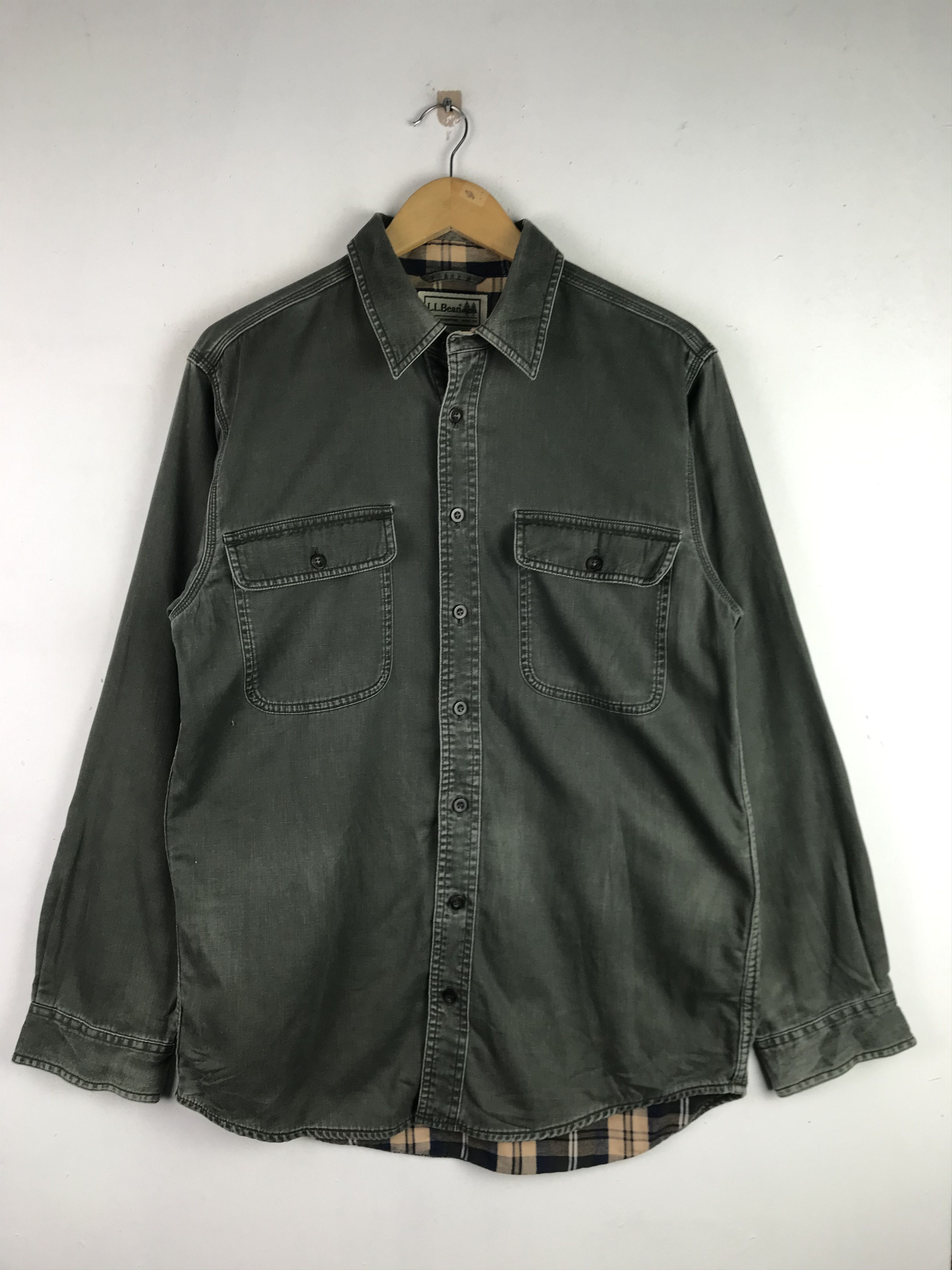 image of Vintage L.l Bean Design Flannel, Men's (Size Small)