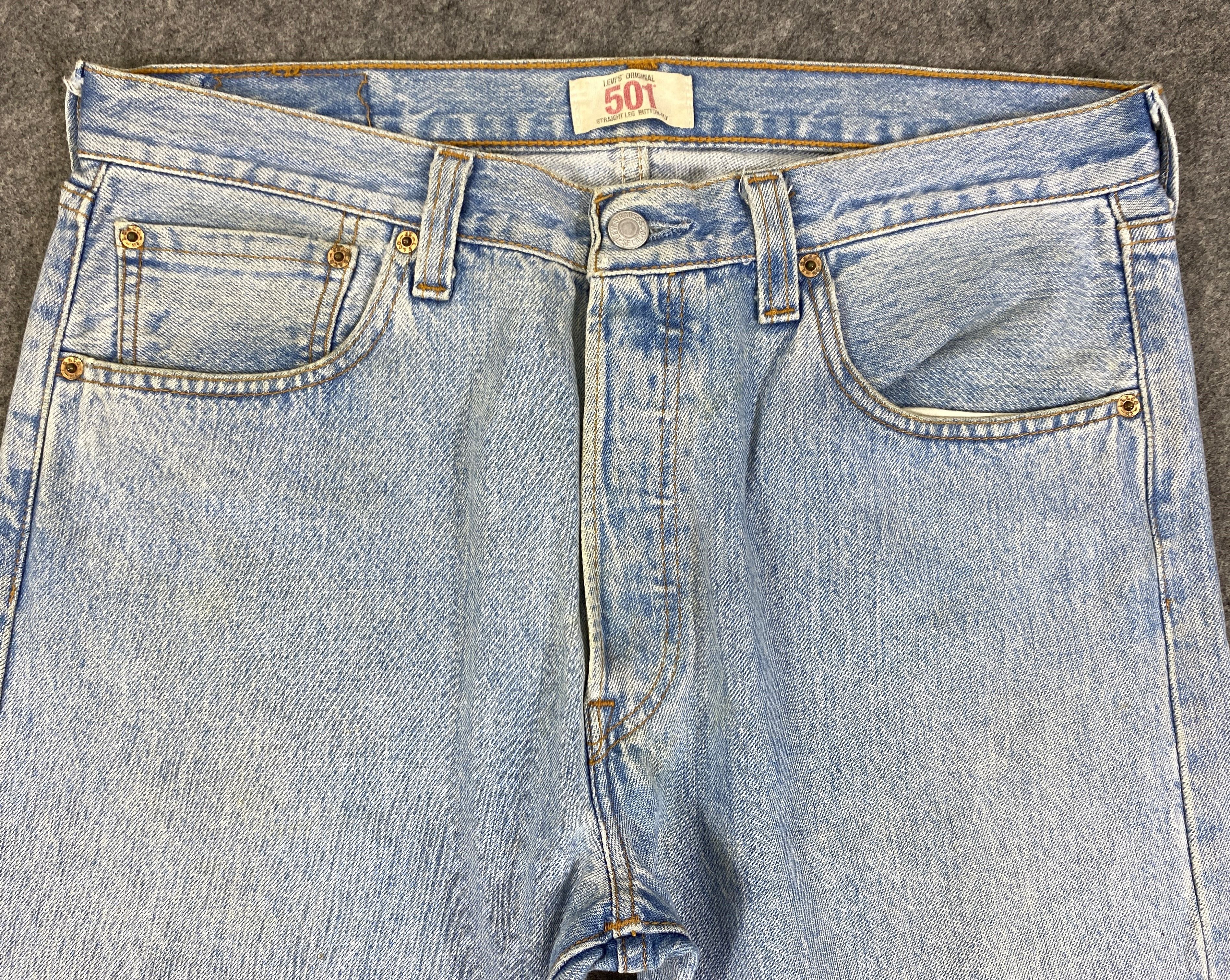 Levi's Light Blue Wash Vintage Levis 501 Denim Jeans 35x27 - JN3160 Size US 35 - 3 Thumbnail
