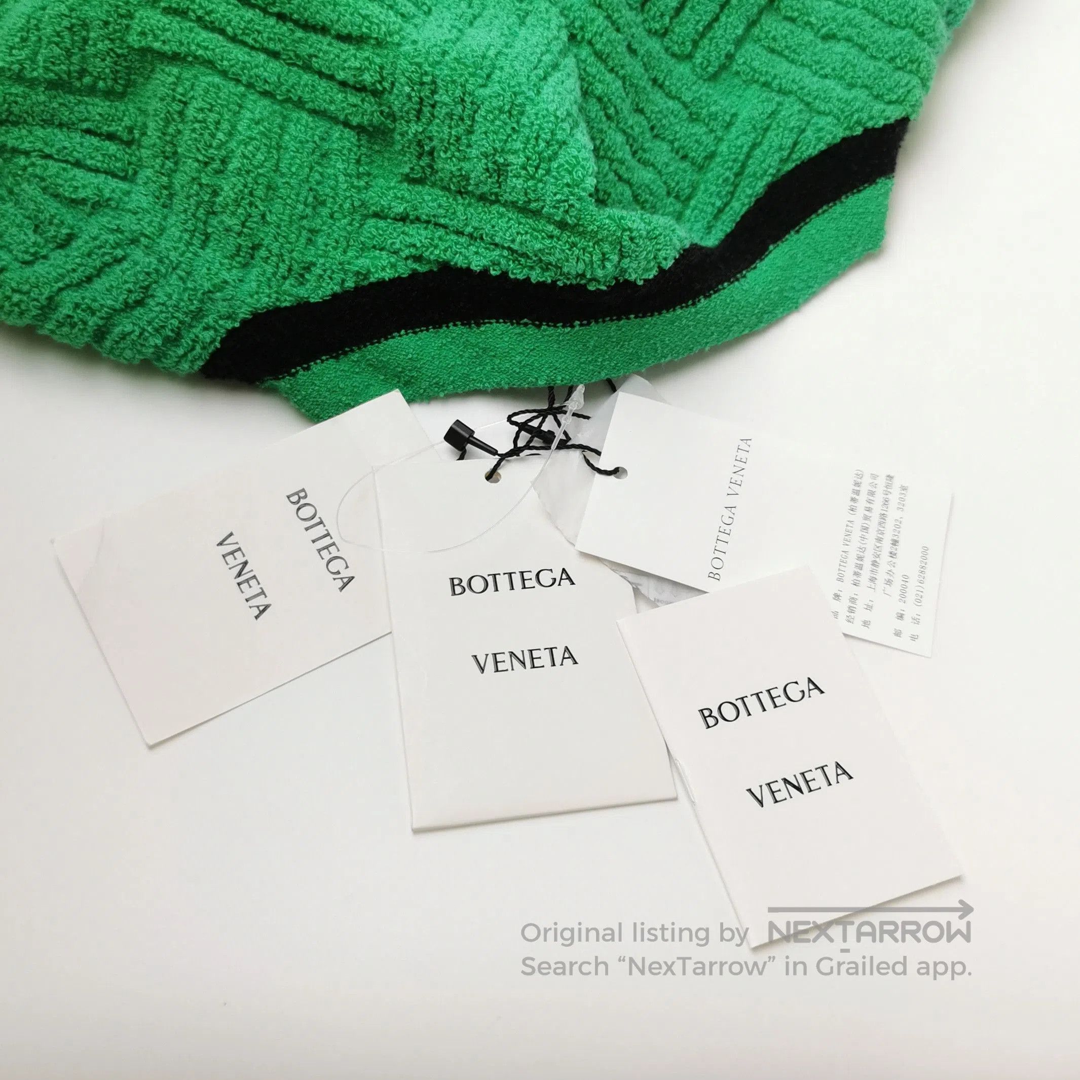 Bottega Veneta Green Intrecciato Cotton Short Sleeve Knit L