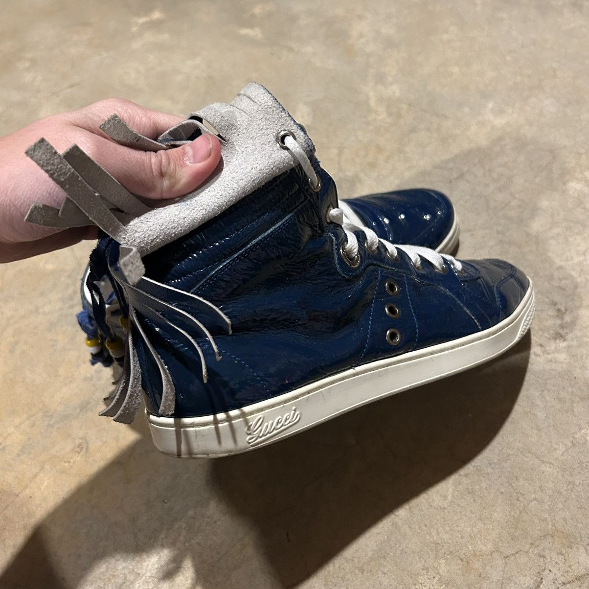 Designer × Gucci Gucci SS2009 Patent Leather Fringe Native Sneakers US 9.5 Size US 9.5 / EU 42-43 - 10 Thumbnail