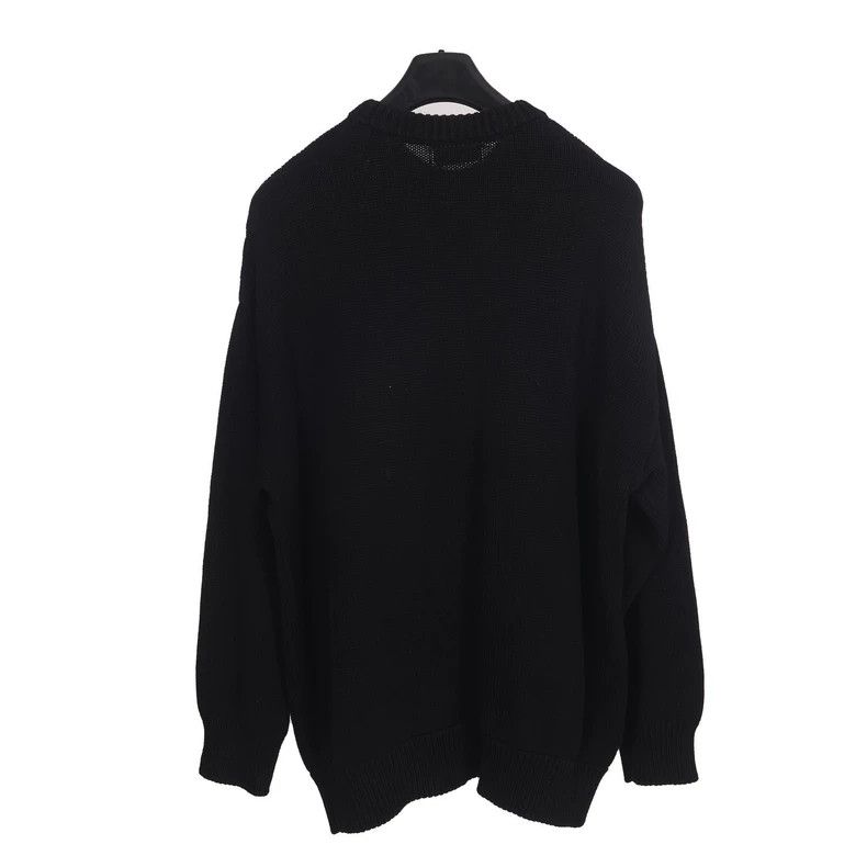 Balenciaga Balenciaga Black monogrammed diamond cotton crewneck long- Size US M / EU 48-50 / 2 - 2 Thumbnail