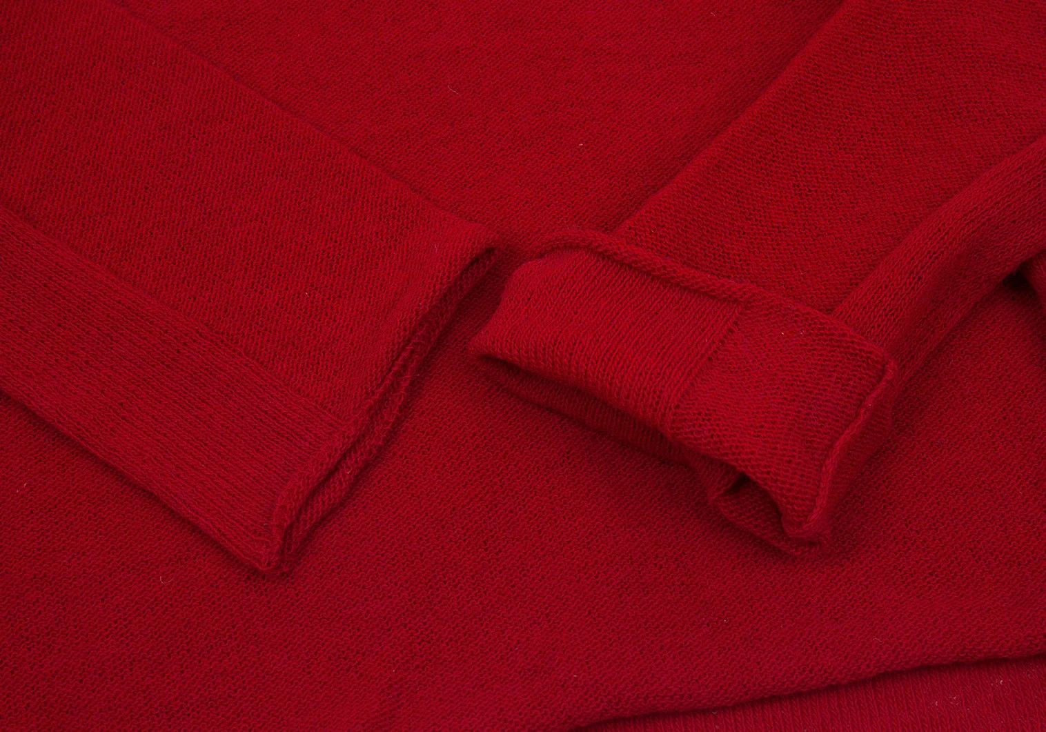 Comme des Garcons Homme Plus Oversized High Neck Knit Sweater in Red, Size M Size US M / EU 48-50 / 2 - 7 Thumbnail