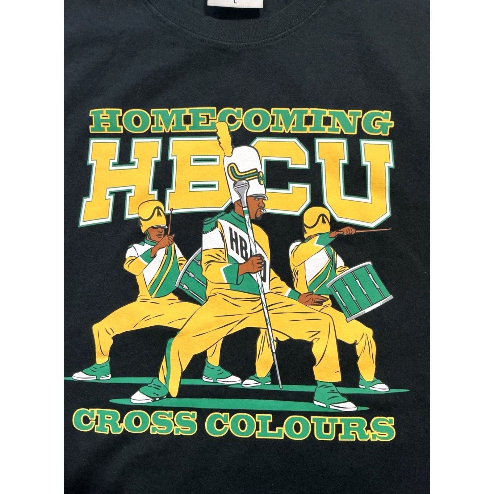 Vintage Cross Colours HBCU Homecoming Power Of Unity Black Graphic S/S T-Shirt Sz L Mens Large Size US L / EU 52-54 / 3 - 5 Thumbnail