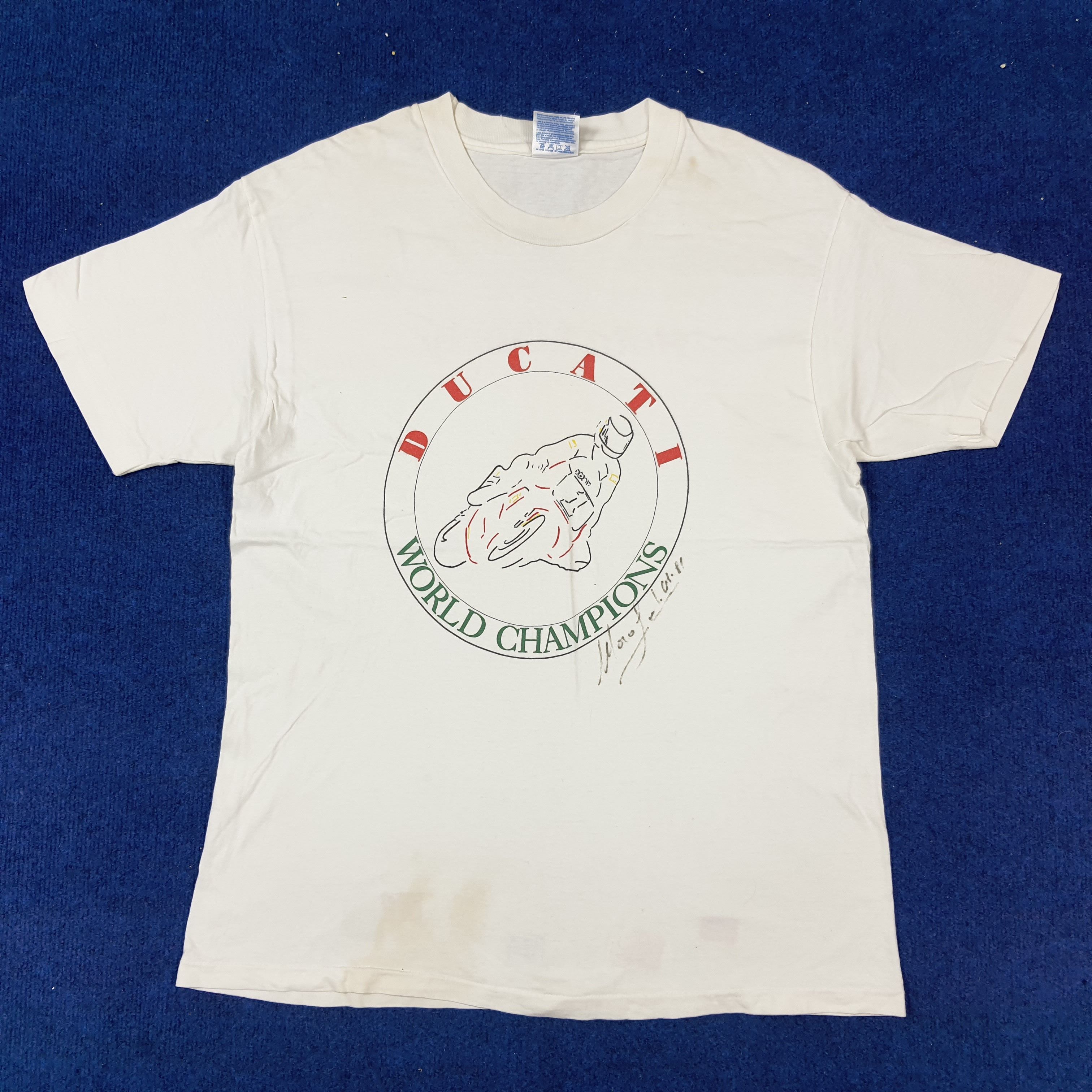 Vintage Vintage Ducati World Champion MotoGP Racing With Sign Tshirt Size US M / EU 48-50 / 2 - 1 Thumbnail