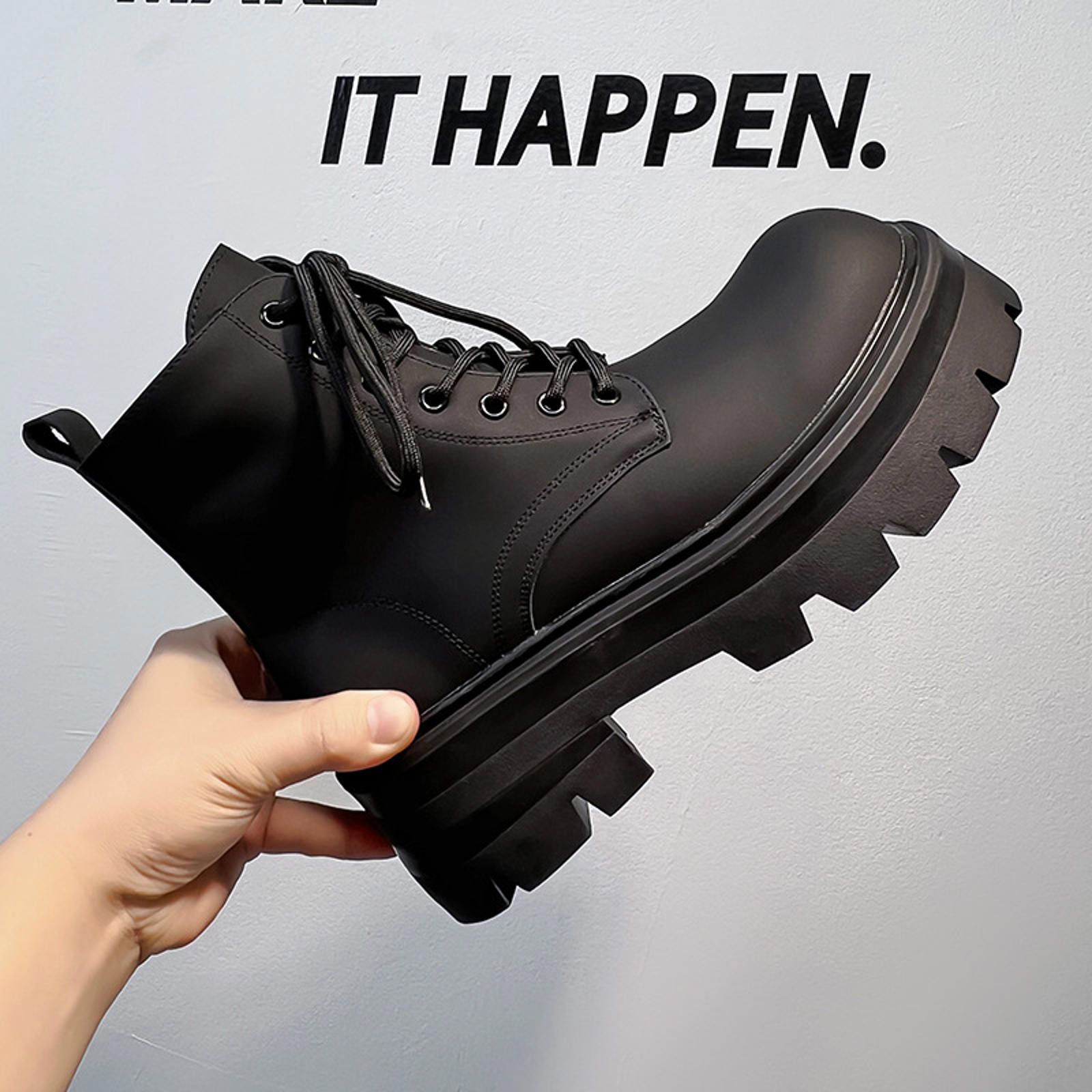Other Trendy Black Chunky Platform Boots Size US 7 / IT 37 - 5 Thumbnail