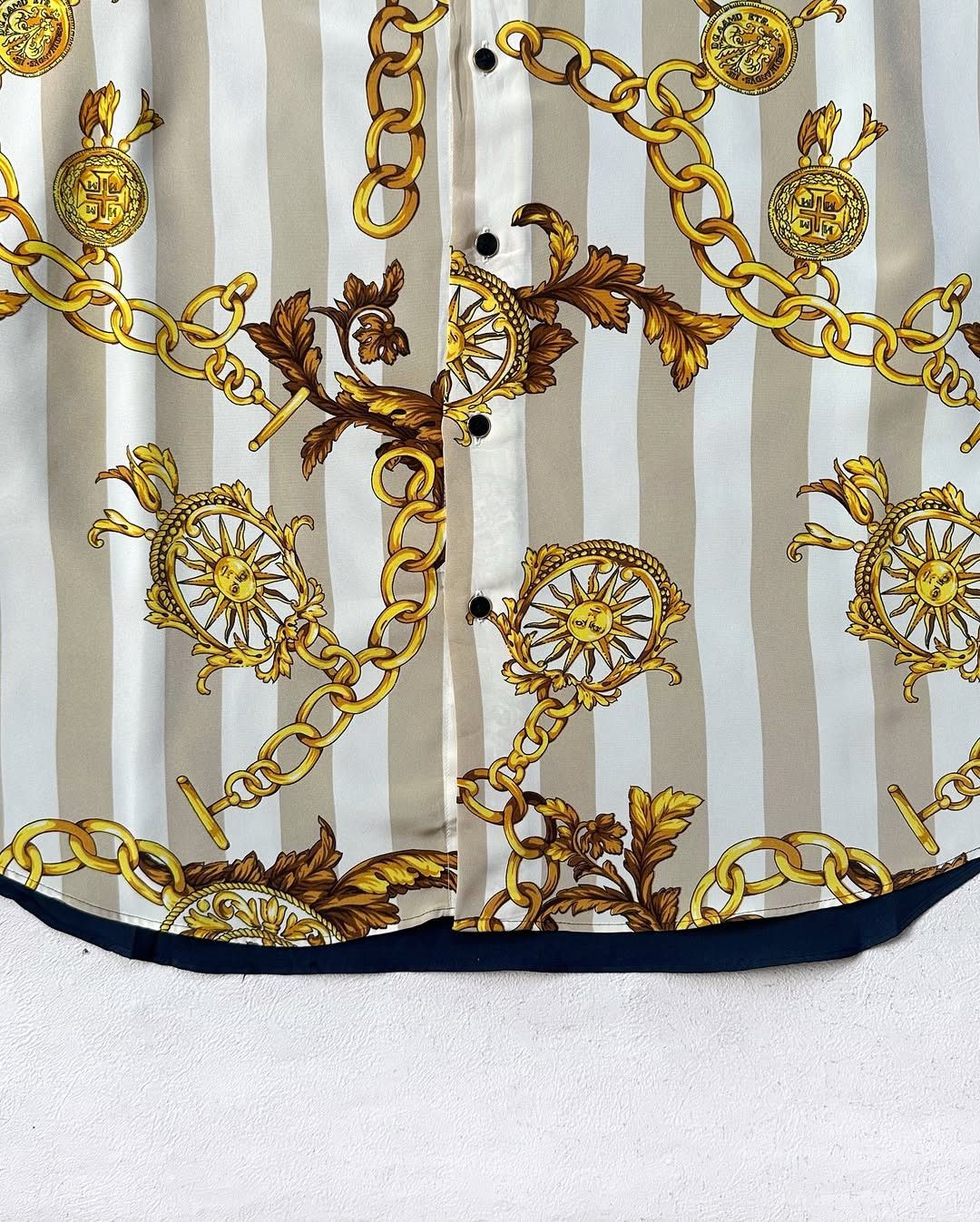 Designer × Vintage QUINTO VIALE 90’s GOLD BAROQUE SHIRT Size US XL / EU 56 / 4 - 3 Thumbnail