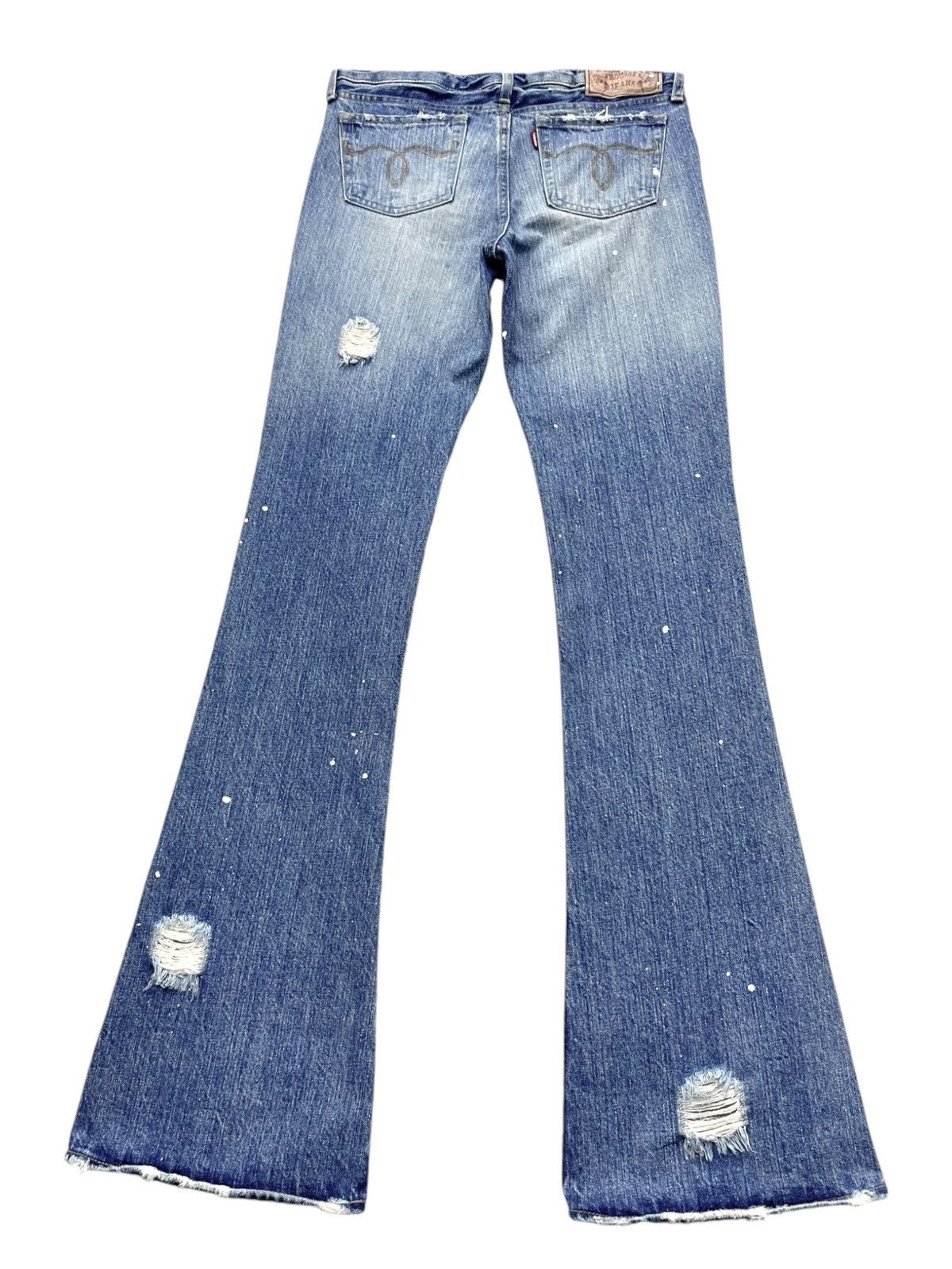 MOUSSY Vintage MOUSSY Skinny FLARE Paint Splatter Ripped LGB Style Size 27" / US 4 / IT 40 - 2 Thumbnail