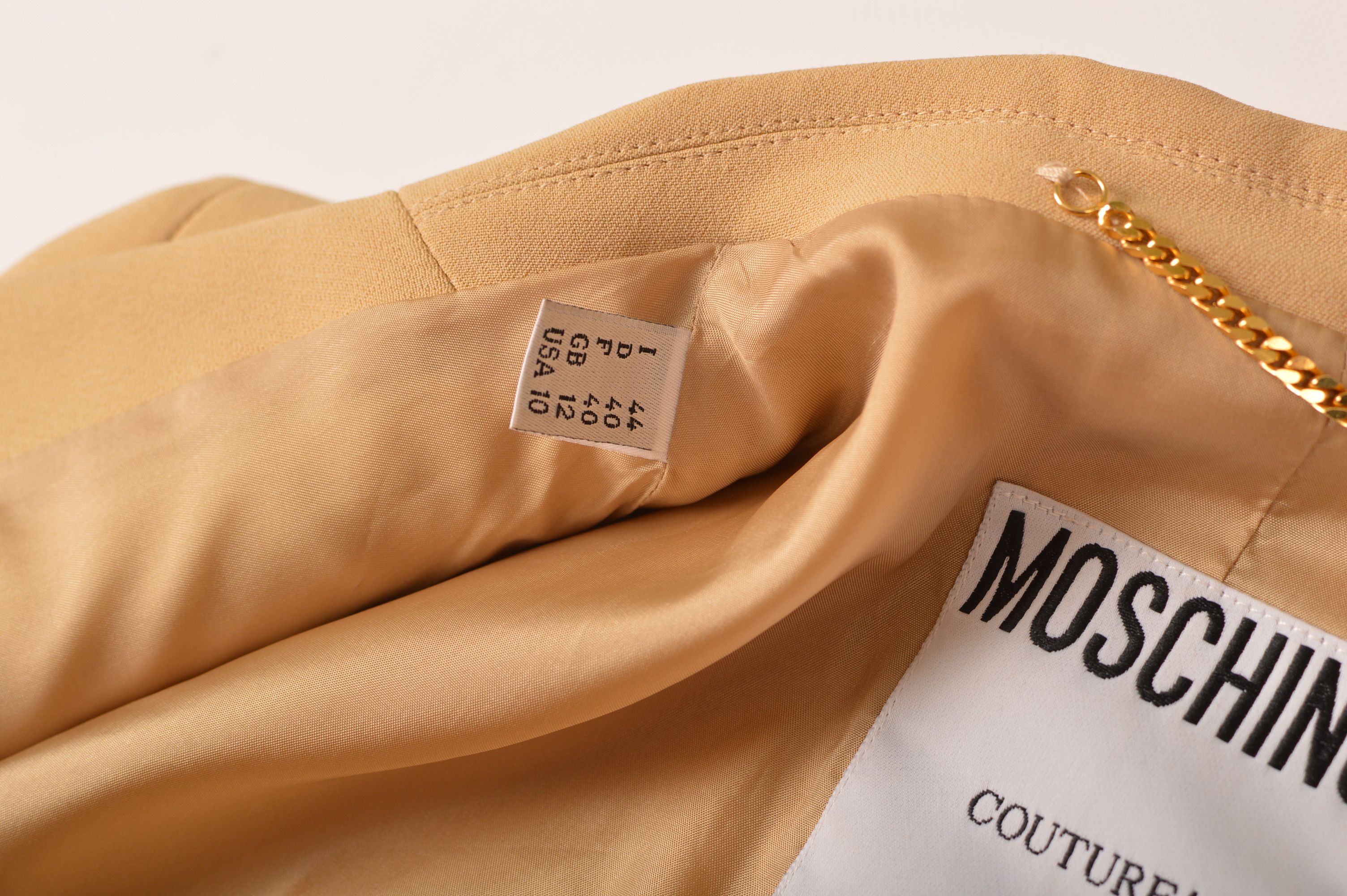 Designer × Moschino × Vintage Moschino Couture Vintage Embroidered Flowers Beige Blazer Size L / US 10 / IT 46 - 8 Thumbnail