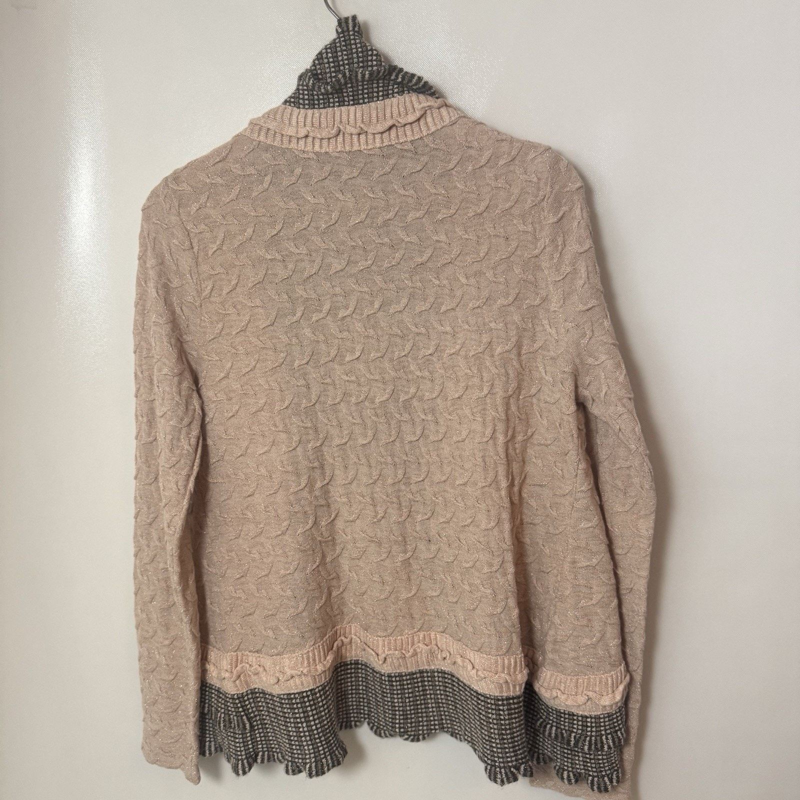 Chicos Chicos Wool Cardigan Ruffle Textured Classic Career Sweater Size L / US 10 / IT 46 - 2 Thumbnail