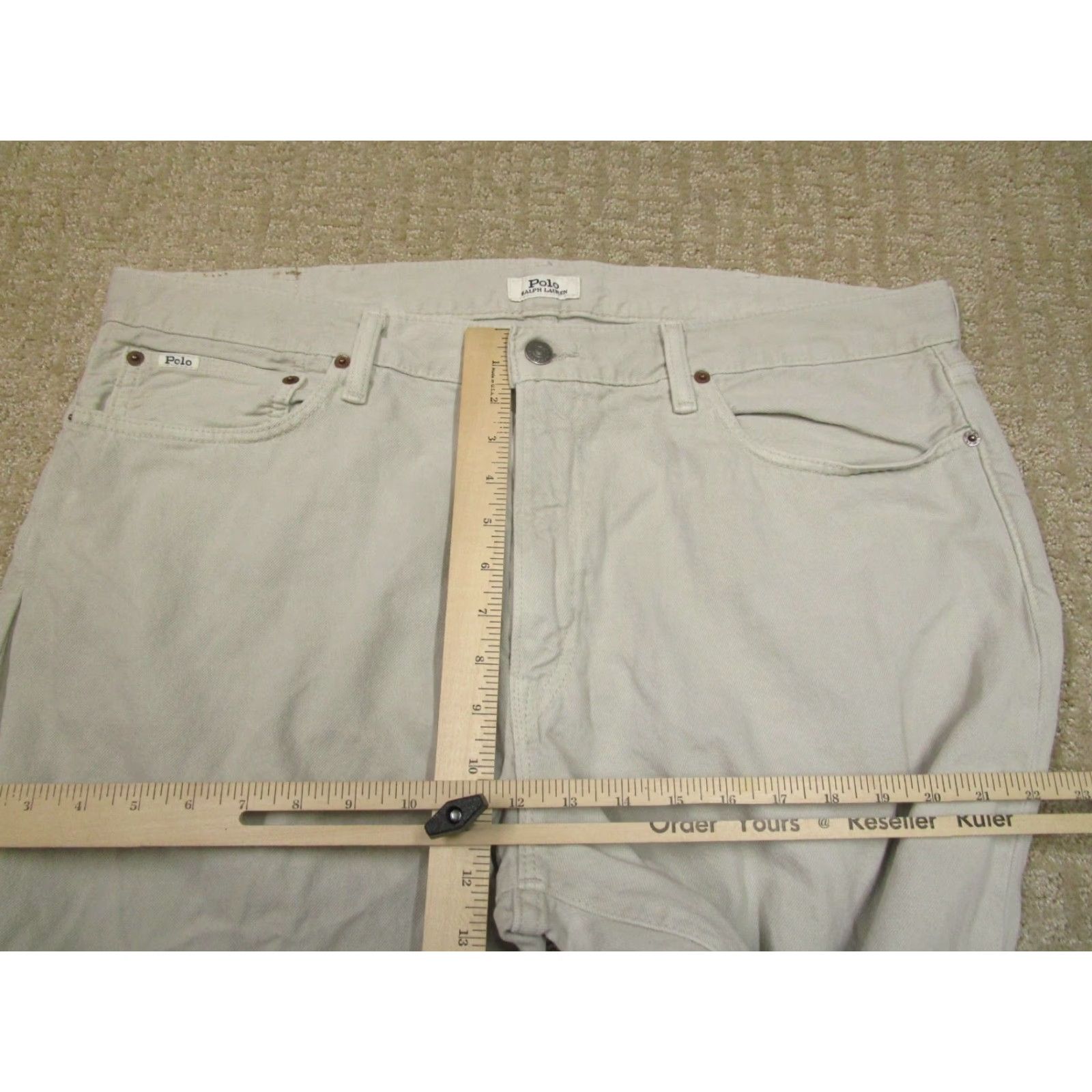 Polo Ralph Lauren Polo Ralph Lauren Varick Slim Jeans Men 40x32 Light Ivory Denim 5-Pocket Straight Slim Rise Mid Wash Size US L / EU 52-54 / 3 - 6 Thumbnail