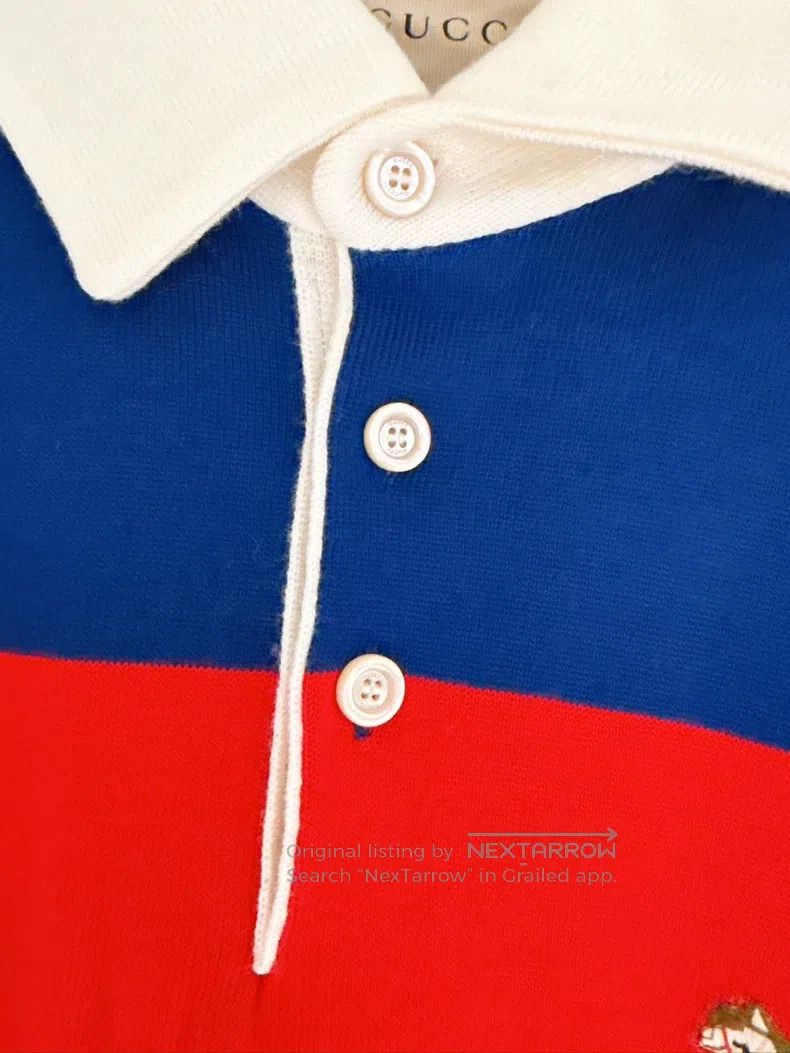 Gucci Gucci Pony embroidered red and blue colour-blocked Polo sw Size US XS / EU 42 / 0 - 2 Thumbnail