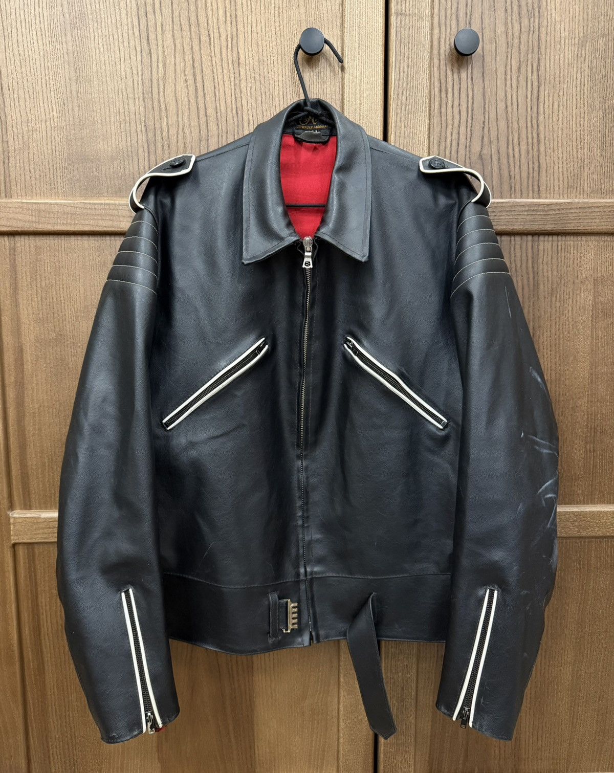 AMI Rare Vintage AMI Black Leather Racing Biker Jacket Size US L / EU 52-54 / 3 - 19 Thumbnail