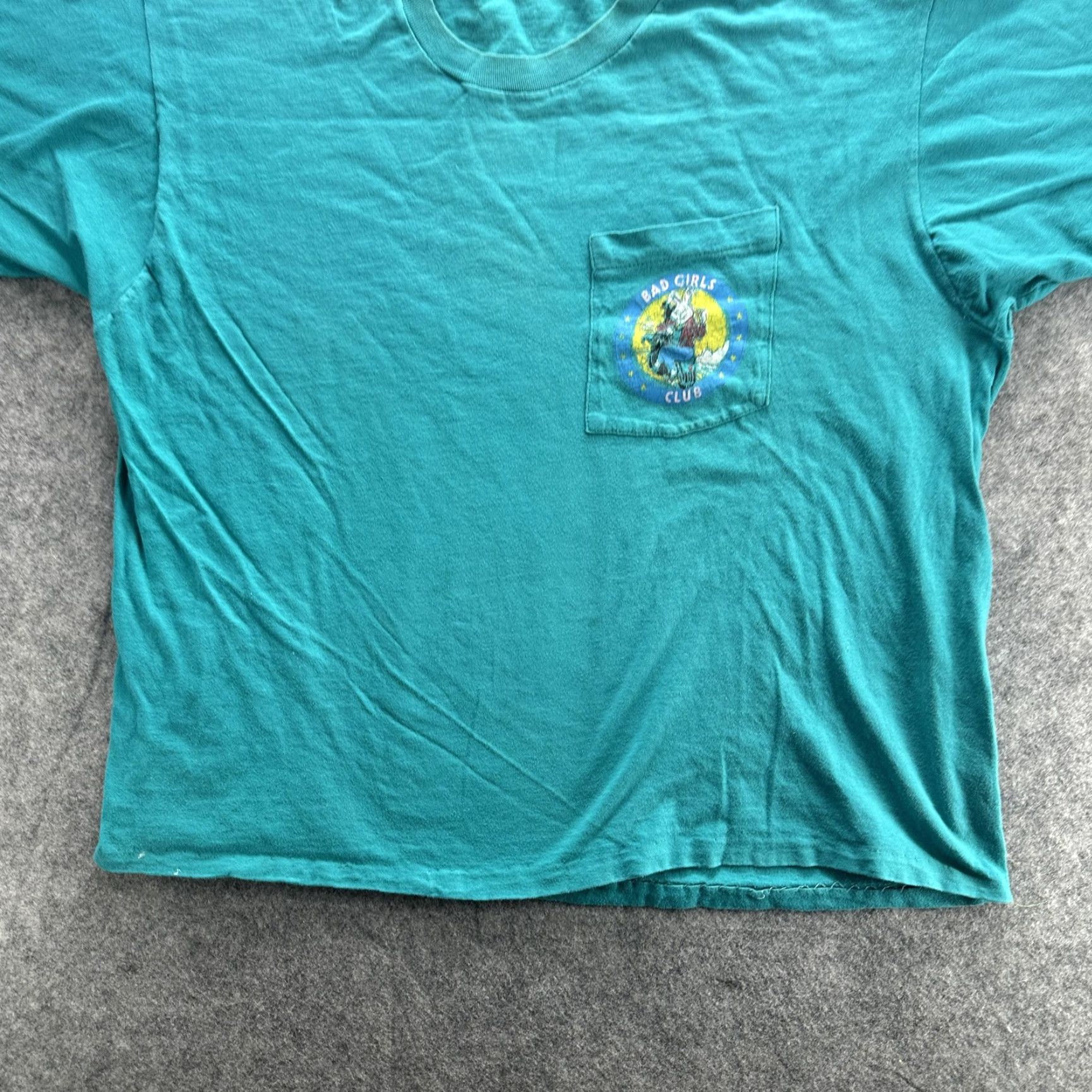 Vintage VINTAGE Bad Girls Club T-Shirt Womens 2XL Green Graphic Bunny Biker Pocket 90s Size XXL / US 16-18 / IT 52-54 - 3 Thumbnail