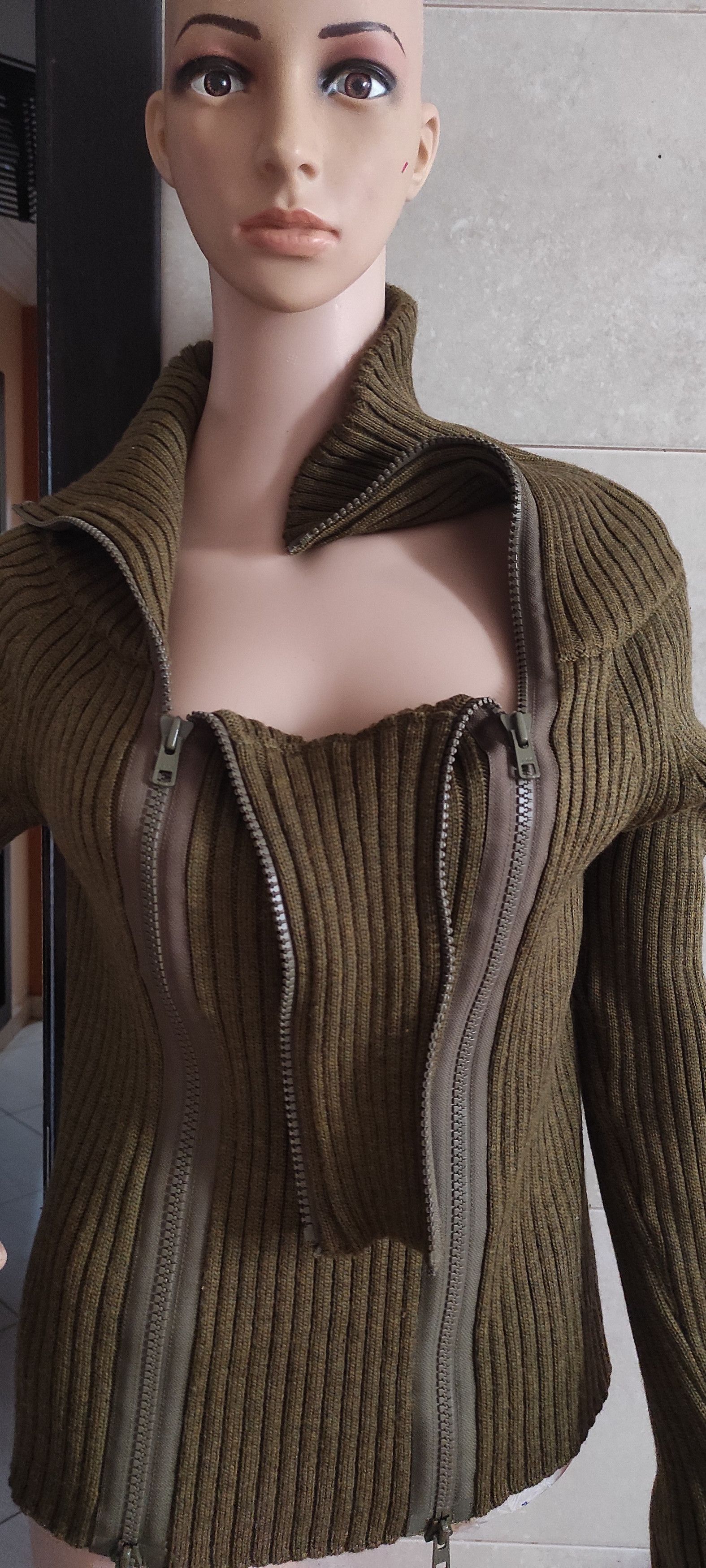 Other KYUSO Joke & Egidio Virgin Wool Sweater Bouble Zipper Green Size M / US 6-8 / IT 42-44 - 12 Thumbnail