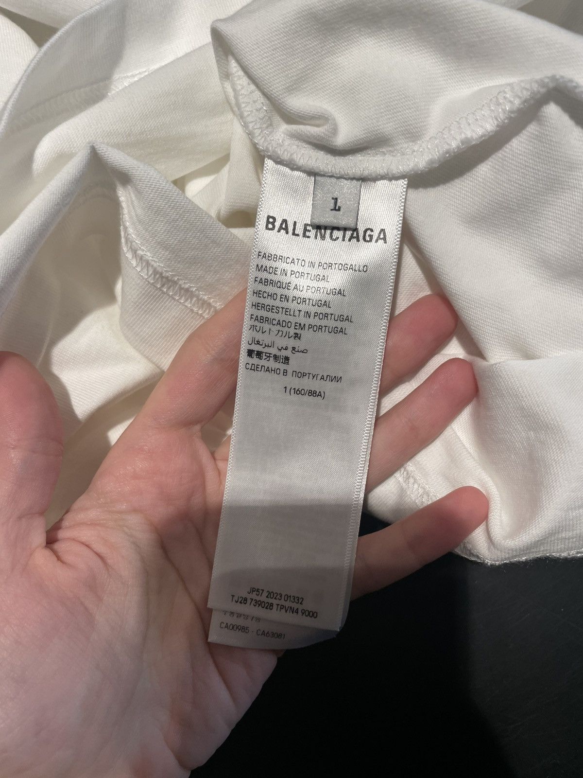 Balenciaga SAMPLE STICKER T-SHIRT IN WHITE Size US S / EU 44-46 / 1 - 6 Thumbnail