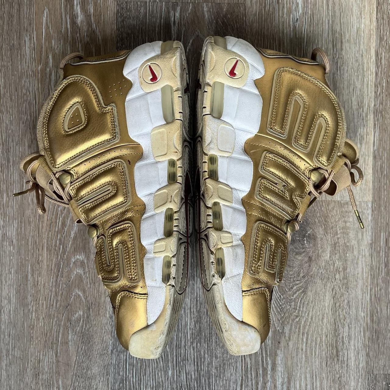 Nike × Supreme RARE gold supreme nike uptempo Size US 12 / EU 45 - 3 Thumbnail