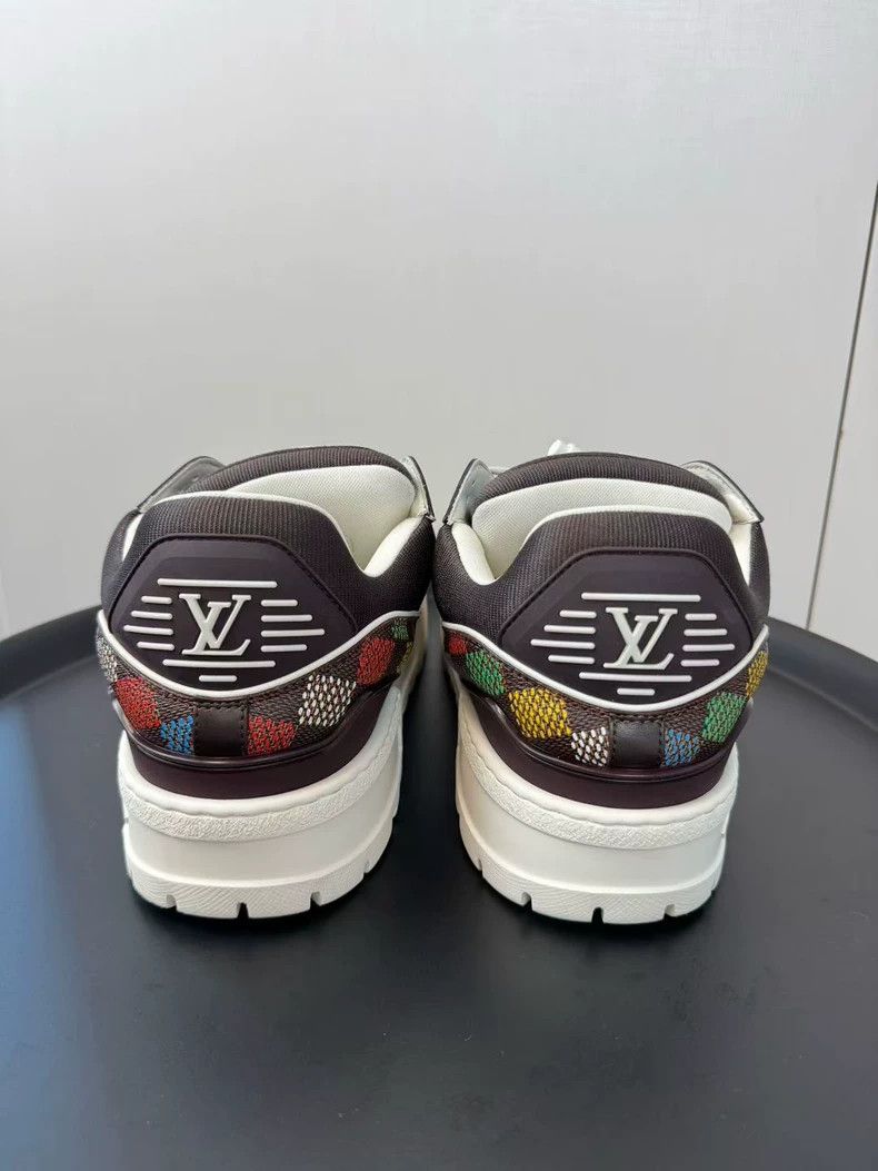 Louis Vuitton Louis Vuitton Brown Rainbow Checker Fat T-Shirt Sneakers Size US 11 / EU 44 - 4 Thumbnail