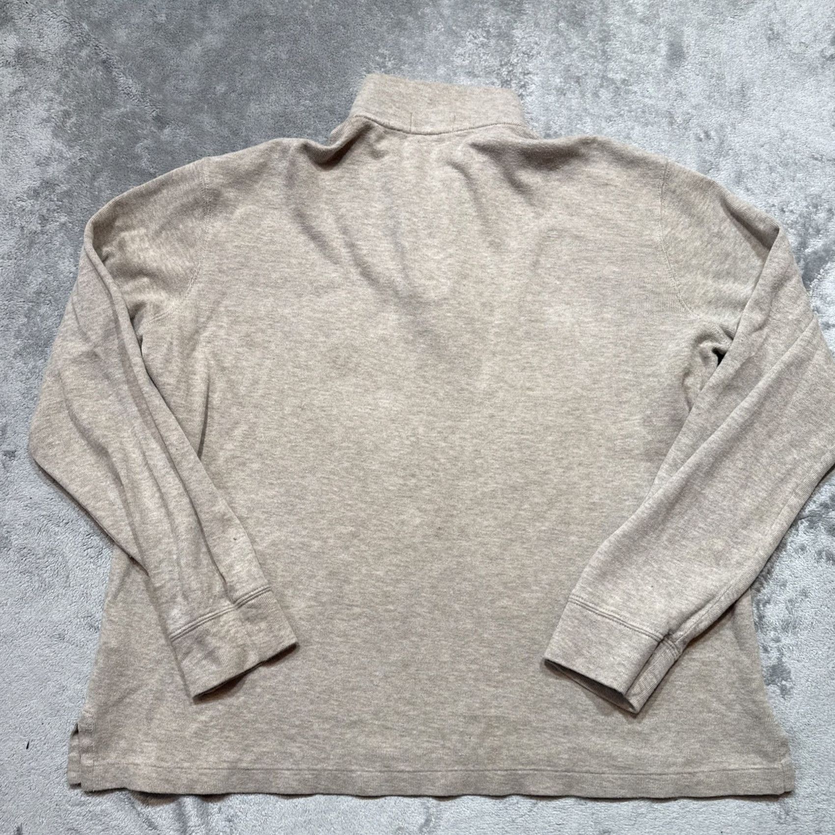 Polo Ralph Lauren Polo Ralph Lauren Quarter Zip Pullover Sweater Men’s Large Beige Estate Rib Mock Neck Logo Embroidered Knit Cotton Mens Sweater Size US L / EU 52-54 / 3 - 7 Thumbnail