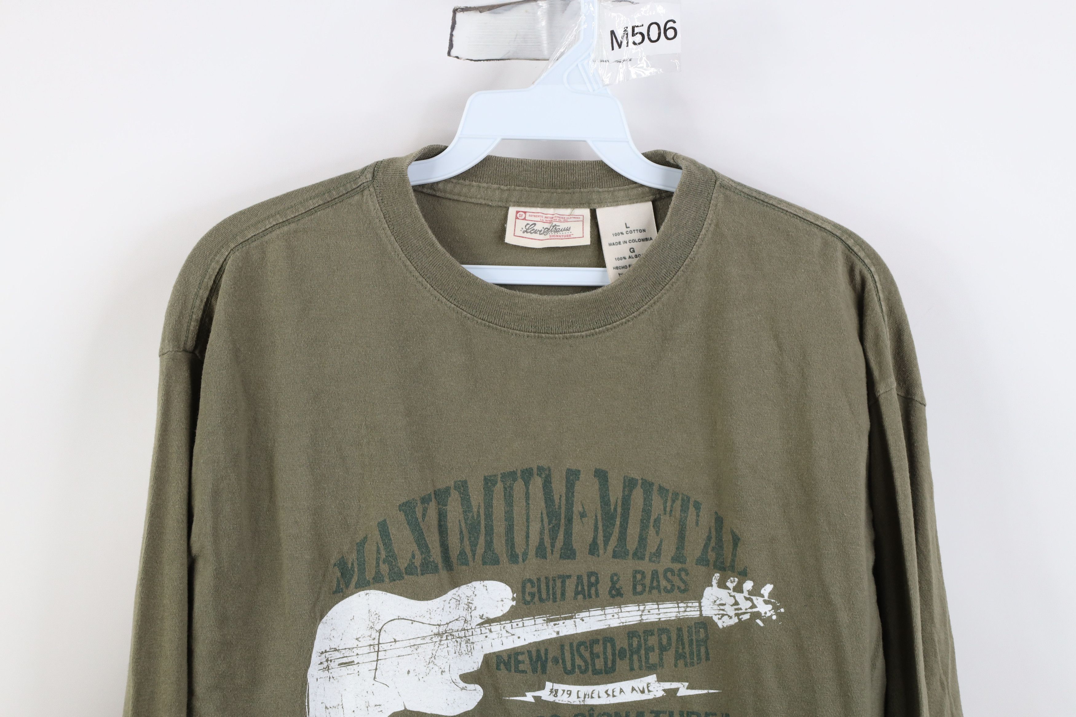 Levi's Vintage Y2K 2003 Levis Metal Guitar Long Sleeve T-Shirt Size US L / EU 52-54 / 3 - 2 Thumbnail