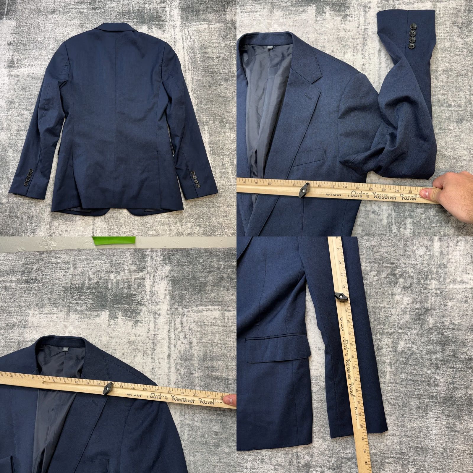 Bonobos Bonobos Blazer Jacket Mens 36R Blue Slim Wool Stretch Single-Breasted Two-Button Notch Lapel Front Coat Formal Dress Shirt/Coat Size 36R - 8 Thumbnail