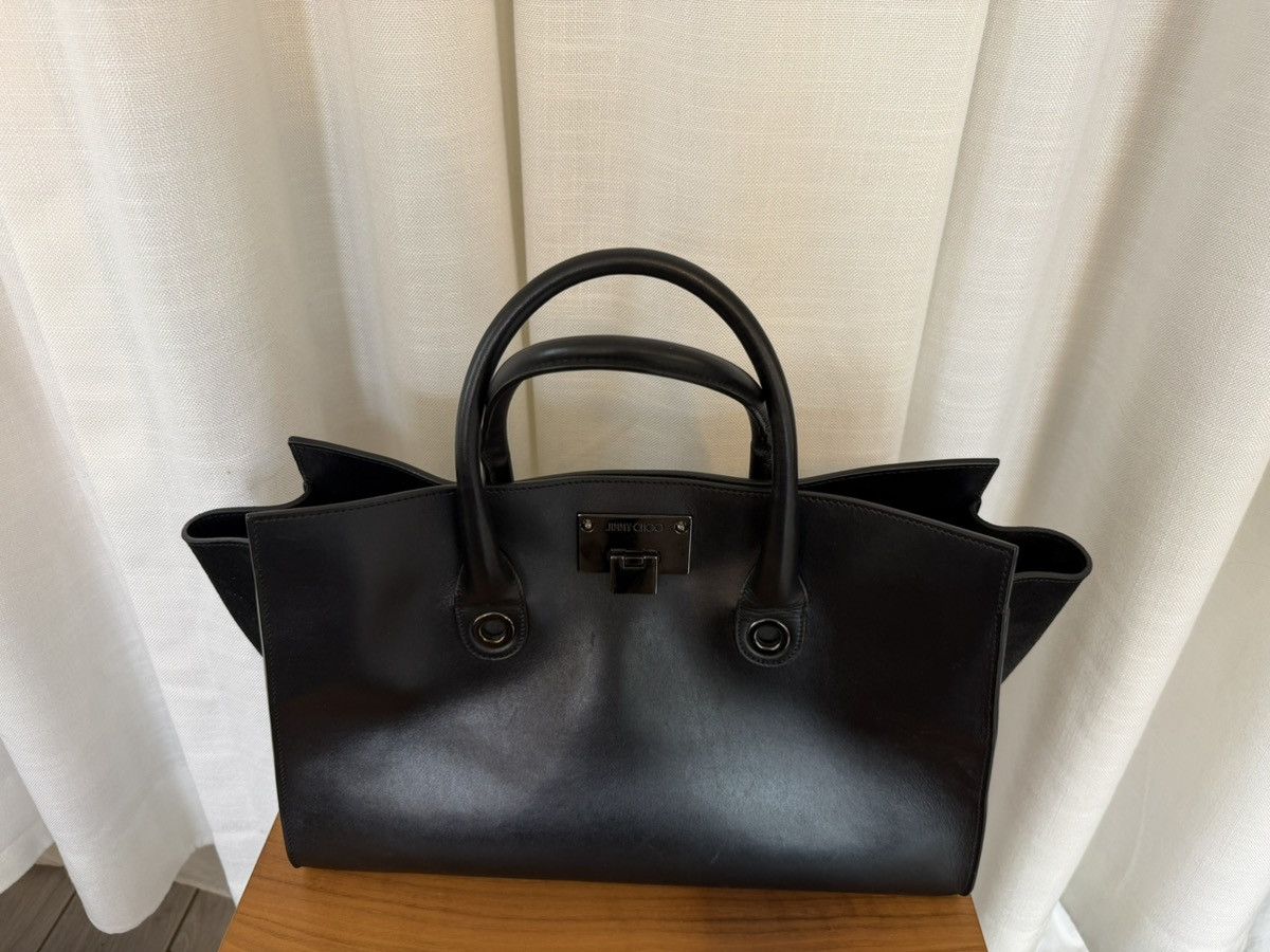 Jimmy Choo FW 2014 Iconic Jimmy Choo Black Leather Riley Handle Bag Size ONE SIZE - 8 Thumbnail
