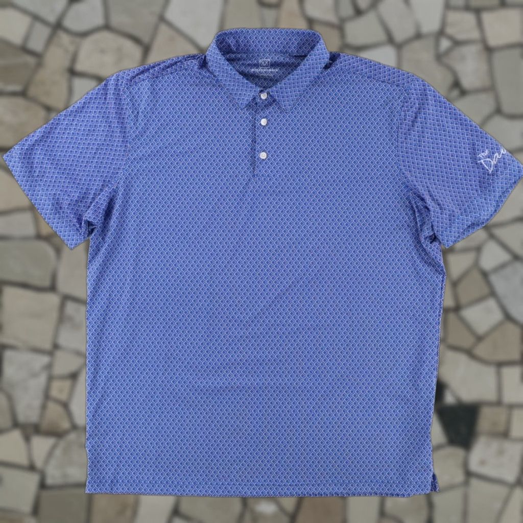 Mizzen+Main Mizzen + Main Wendy's The Dave High Stretch Polo Shirt Blue Men's XL Shirt Size US XL / EU 56 / 4 - 1 Thumbnail