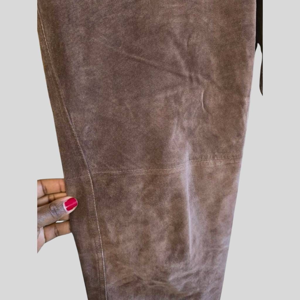 Chicos CHICO'S Brown Leather Pants Size 15 Straight Leg Mid Rise Ge Size 36" / US 14 / IT 50 - 9 Thumbnail