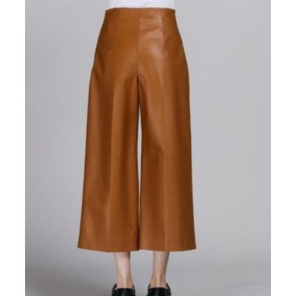 Marni oc11z0525 Leather Wide pants in Brown Size 26" / US 2 / IT 38 - 3 Thumbnail