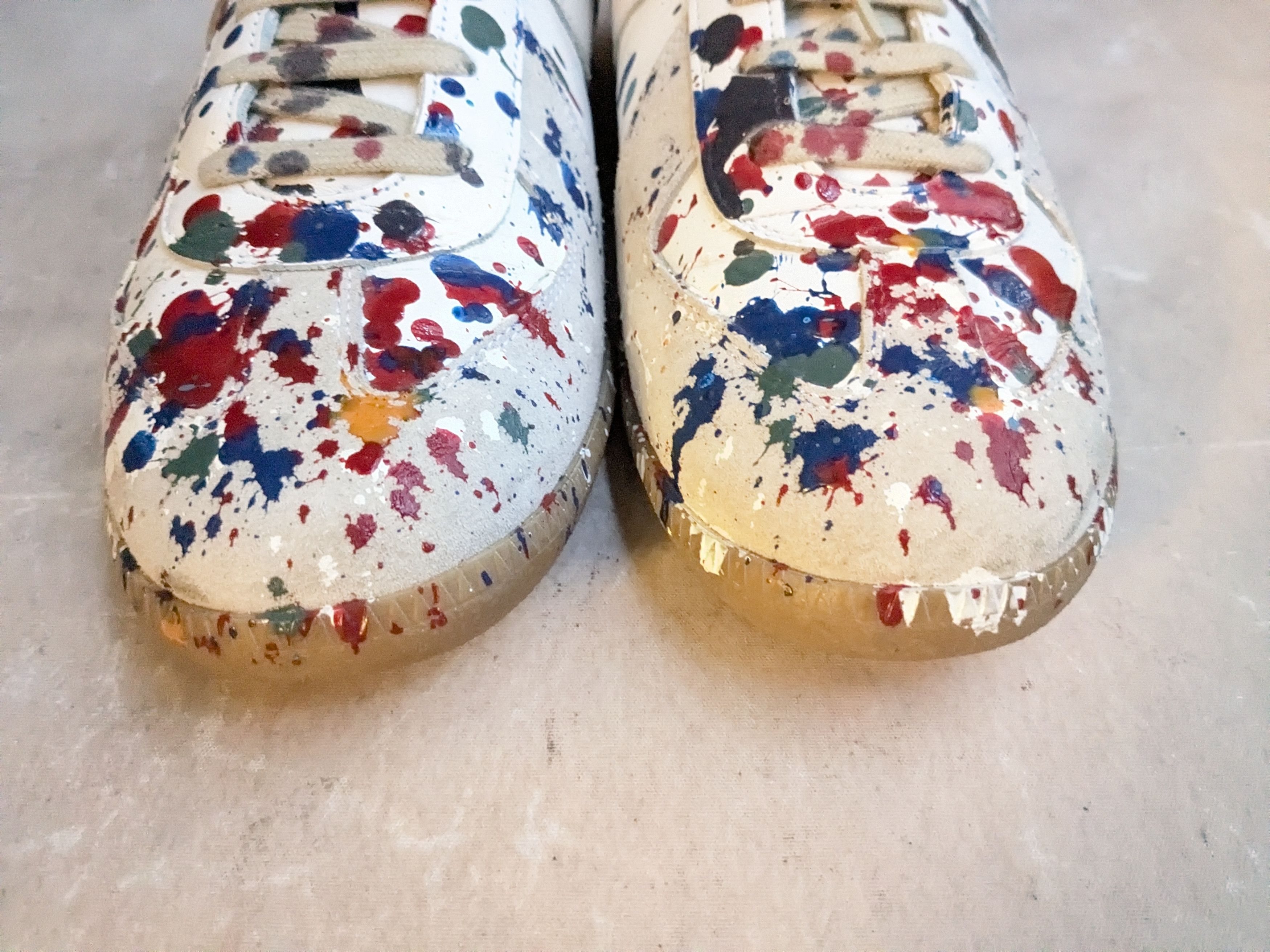 Maison Margiela Maison Margiela GAT Replica Paint Splatter 10 43 White Low Size US 10 / EU 43 - 3 Thumbnail