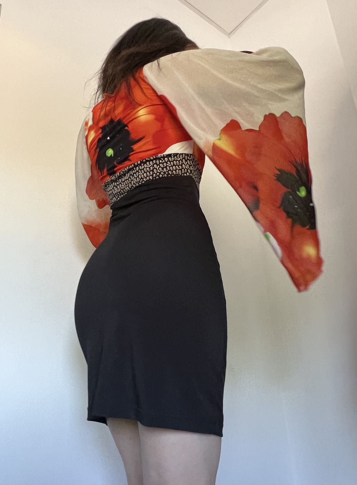 Just Cavalli ARCHIVE ROBERTO CAVALLI 00s FLARED SLEEVS MINI DRESS Size S / US 4 / IT 40 - 4 Thumbnail