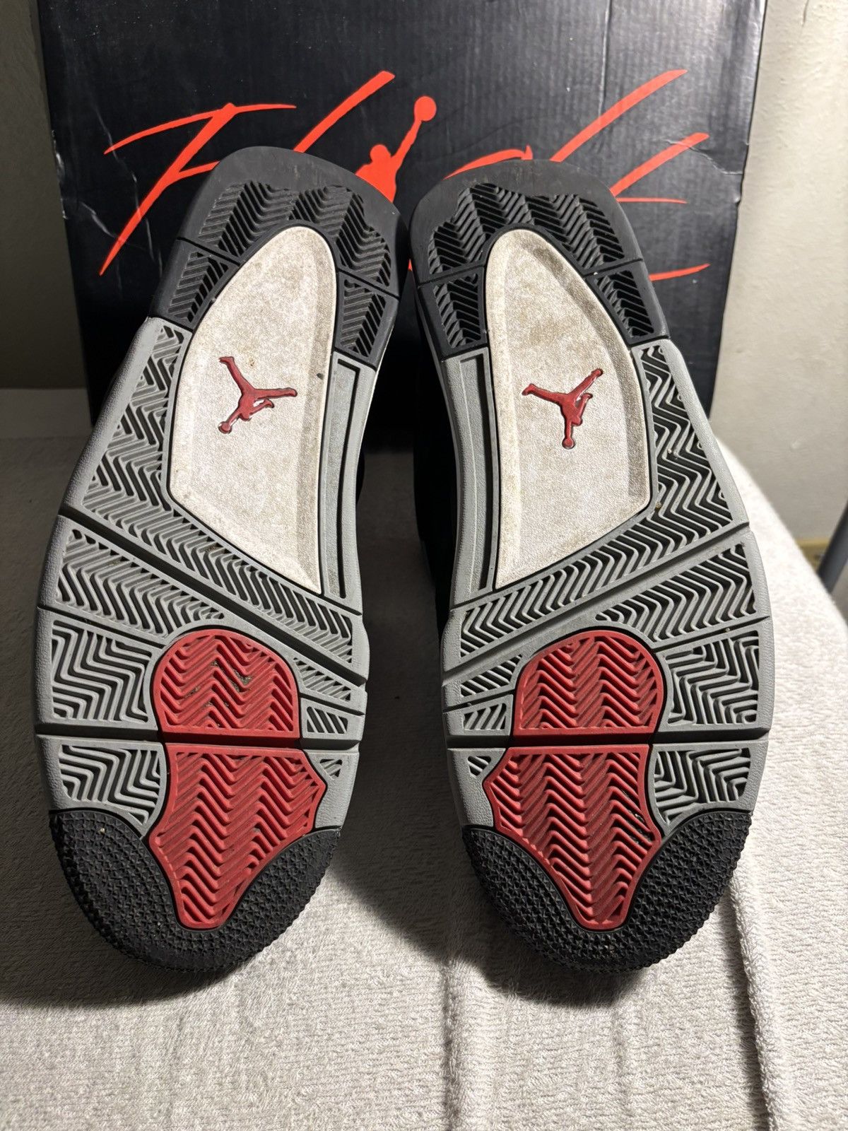Jordan Brand × Nike Nike Air Jordan 4 Black Canvas White Grey Size US 12 / EU 45 - 5 Thumbnail