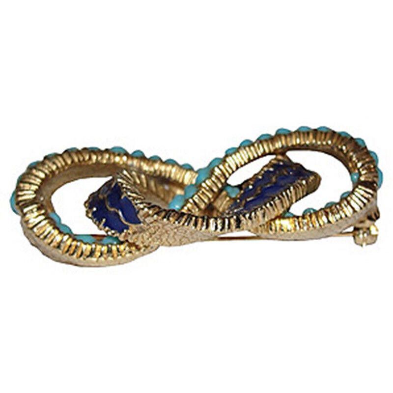 Designer Ciner Enamel & Turquoise Pin Size ONE SIZE - 2 Thumbnail