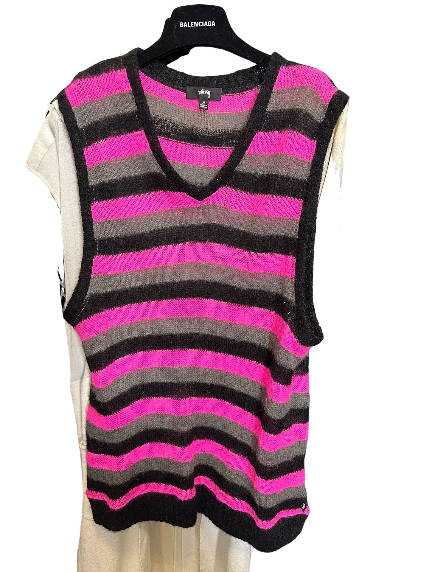Stussy Stussy Striped Mohair Knit Vest Size M Size US M / EU 48-50 / 2 - 1 Thumbnail