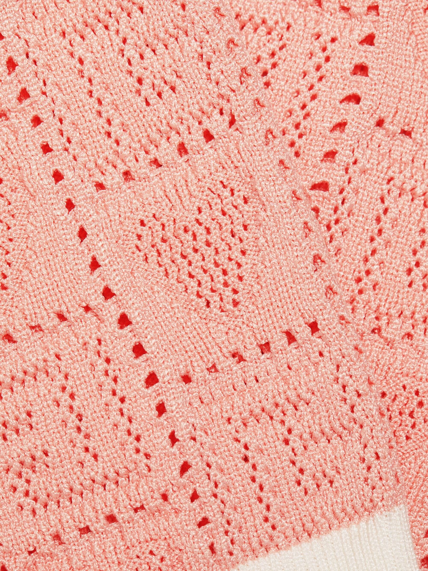Balmain o1s1wg110725 Heart Point Knit Mini Skirt in Light Pink Size 27" / US 4 / IT 40 - 4 Thumbnail