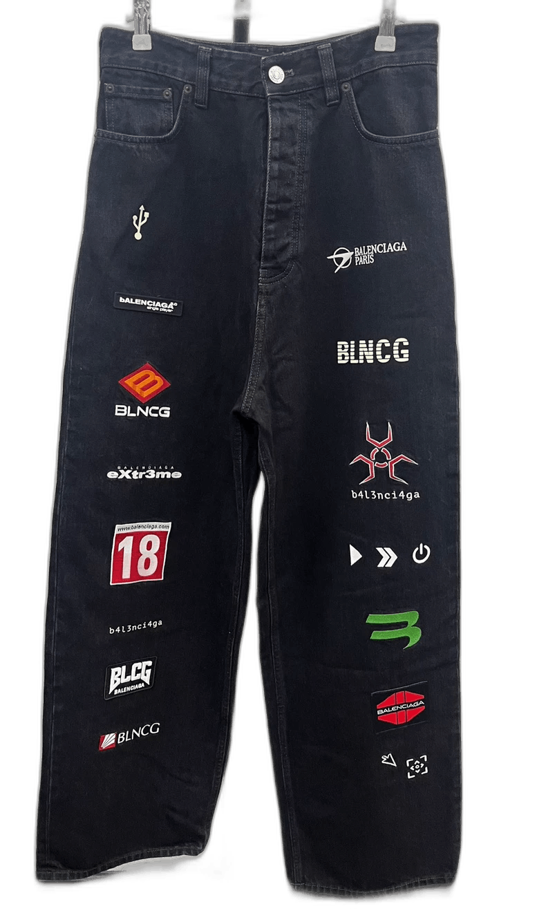 Balenciaga Balenciaga Gamer Logo Denim Pants Size XS Size US 26 / EU 42 - 1 Thumbnail