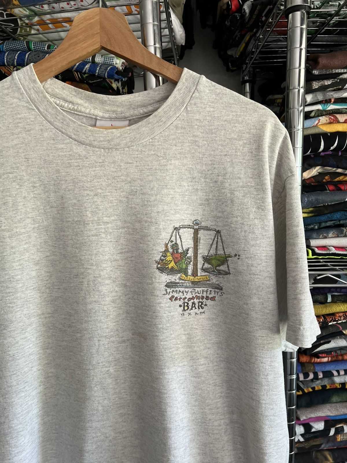 Band Tees 1998 Jimmy Buffett Parrothead Bar Exam Jim Baldwin Tee Size US L / EU 52-54 / 3 - 6 Thumbnail