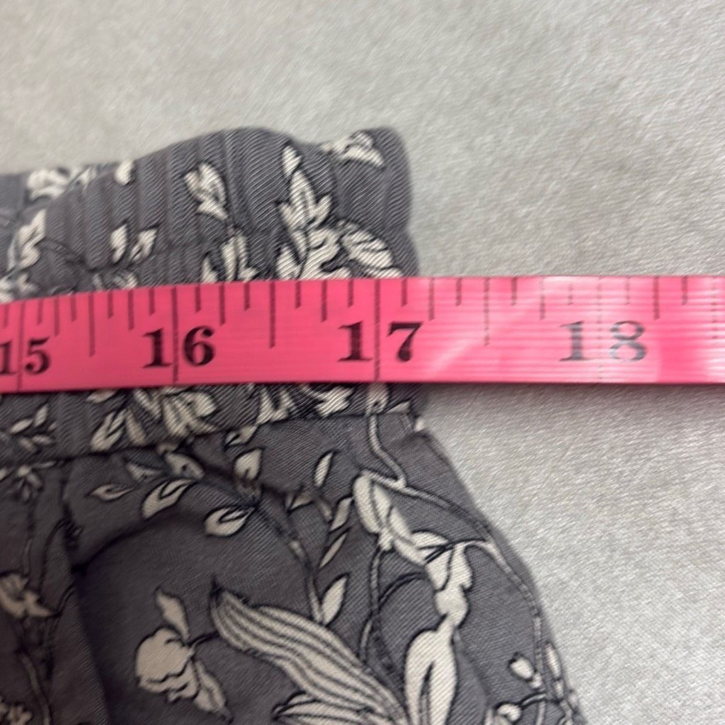 Gap Gap Womens Large Gray Floral Print Pull On Elastic Waist Hig Size 32" / US 10 / IT 46 - 8 Thumbnail