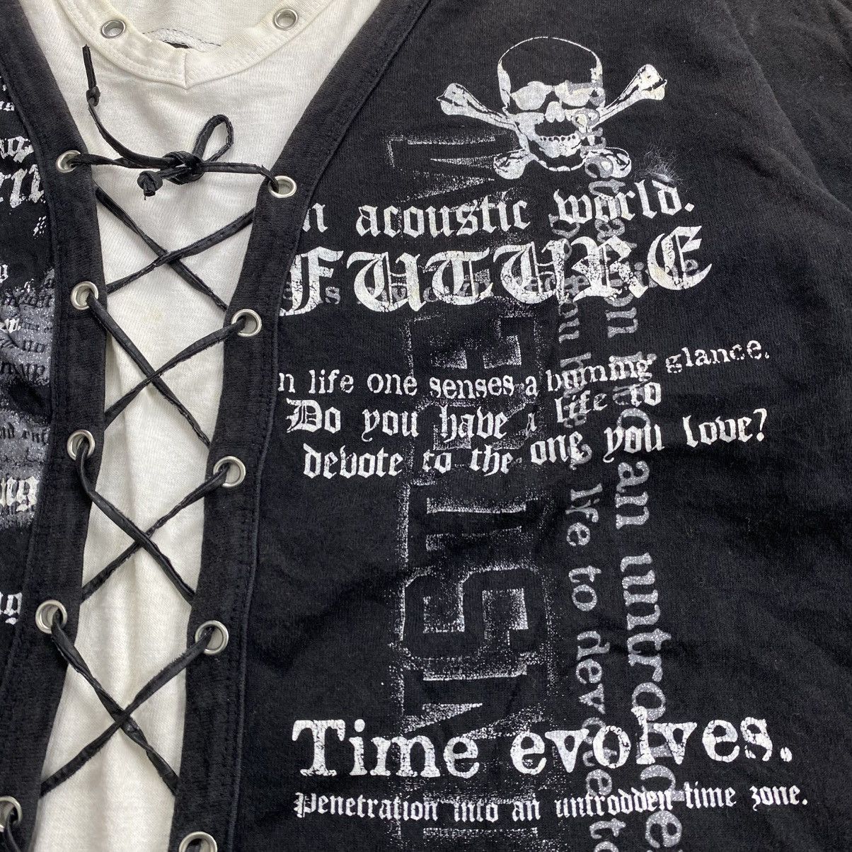 Le Grande Bleu (L.G.B.) 2000s Beamount Carr Double Layers Vkeii Lace Up Longsleeve Size US L / EU 52-54 / 3 - 10 Thumbnail