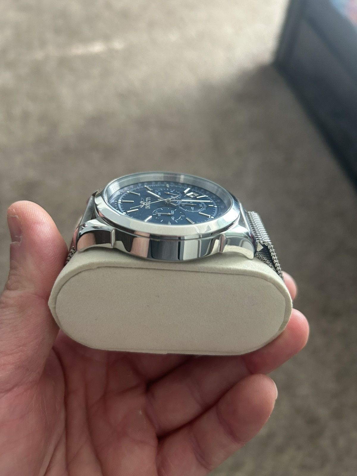Invicta Invicta Blue Dial Silver Chronograph Watch Size ONE SIZE - 4 Thumbnail