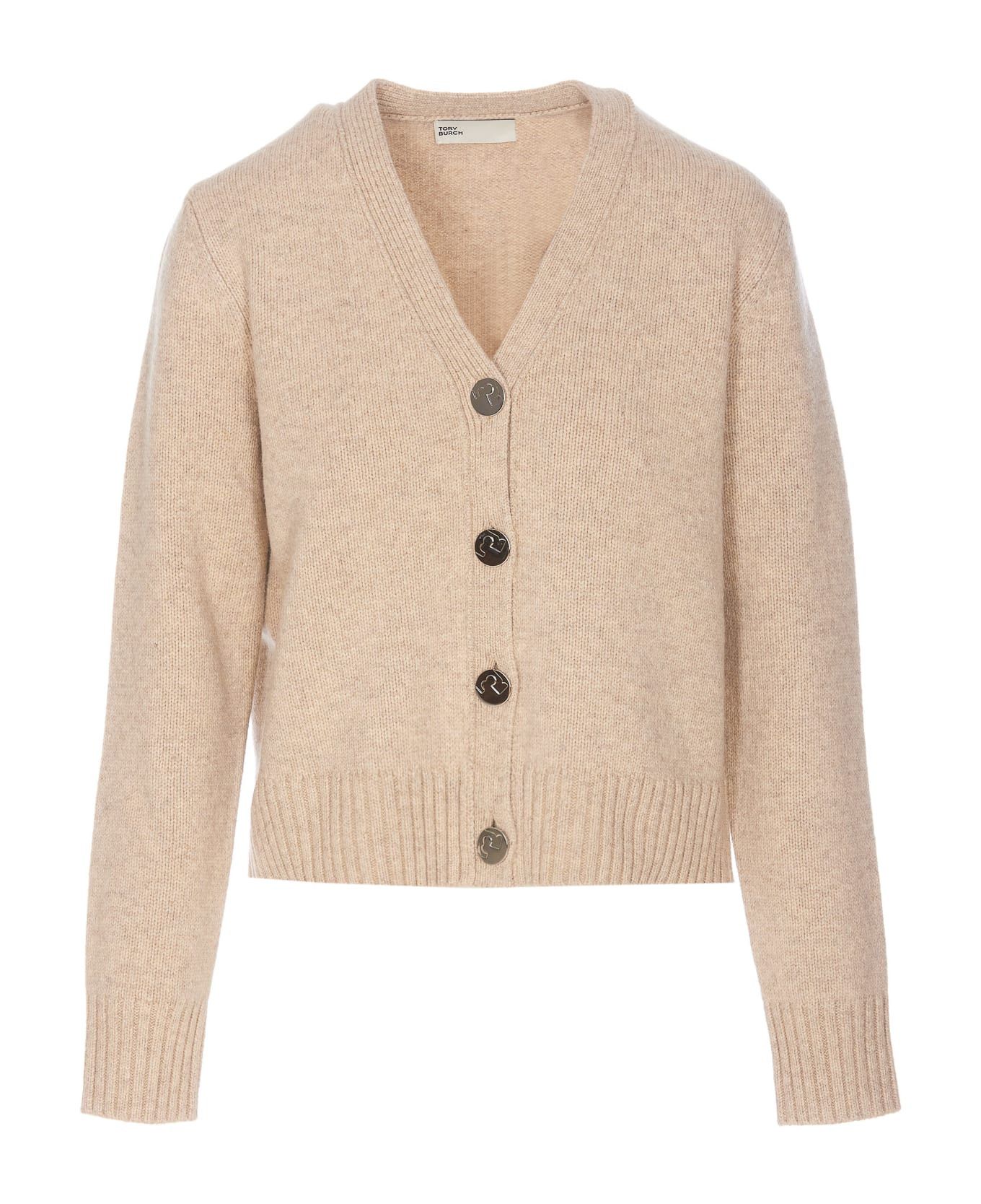 Tory Burch o1s22i1n1024 Short Wool Cardigan in Beige Size S / US 4 / IT 40 - 1 Thumbnail