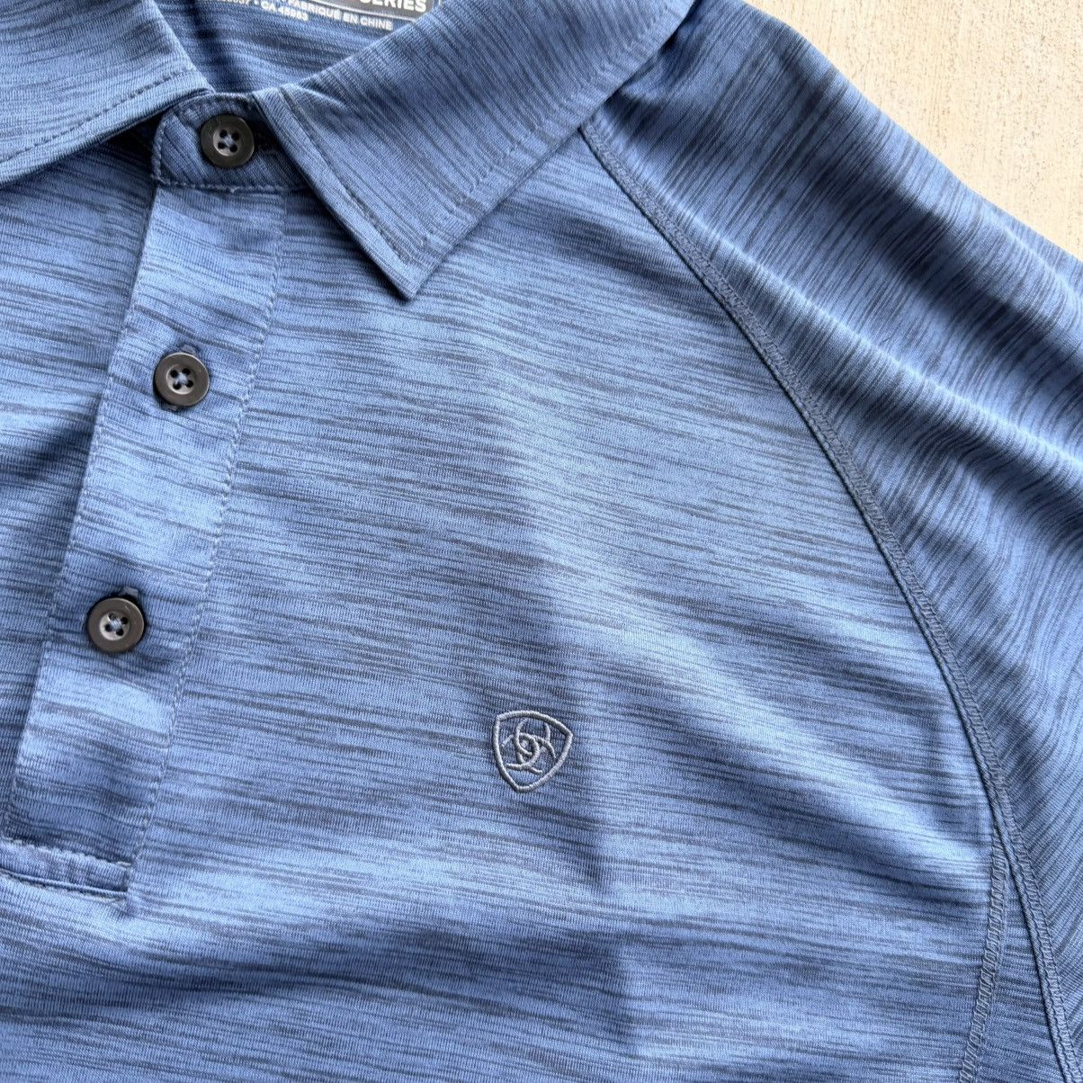 Ariat Ariat Tek Polo Shirt Mens L Blue Heat Series Stretch Size US L / EU 52-54 / 3 - 3 Thumbnail