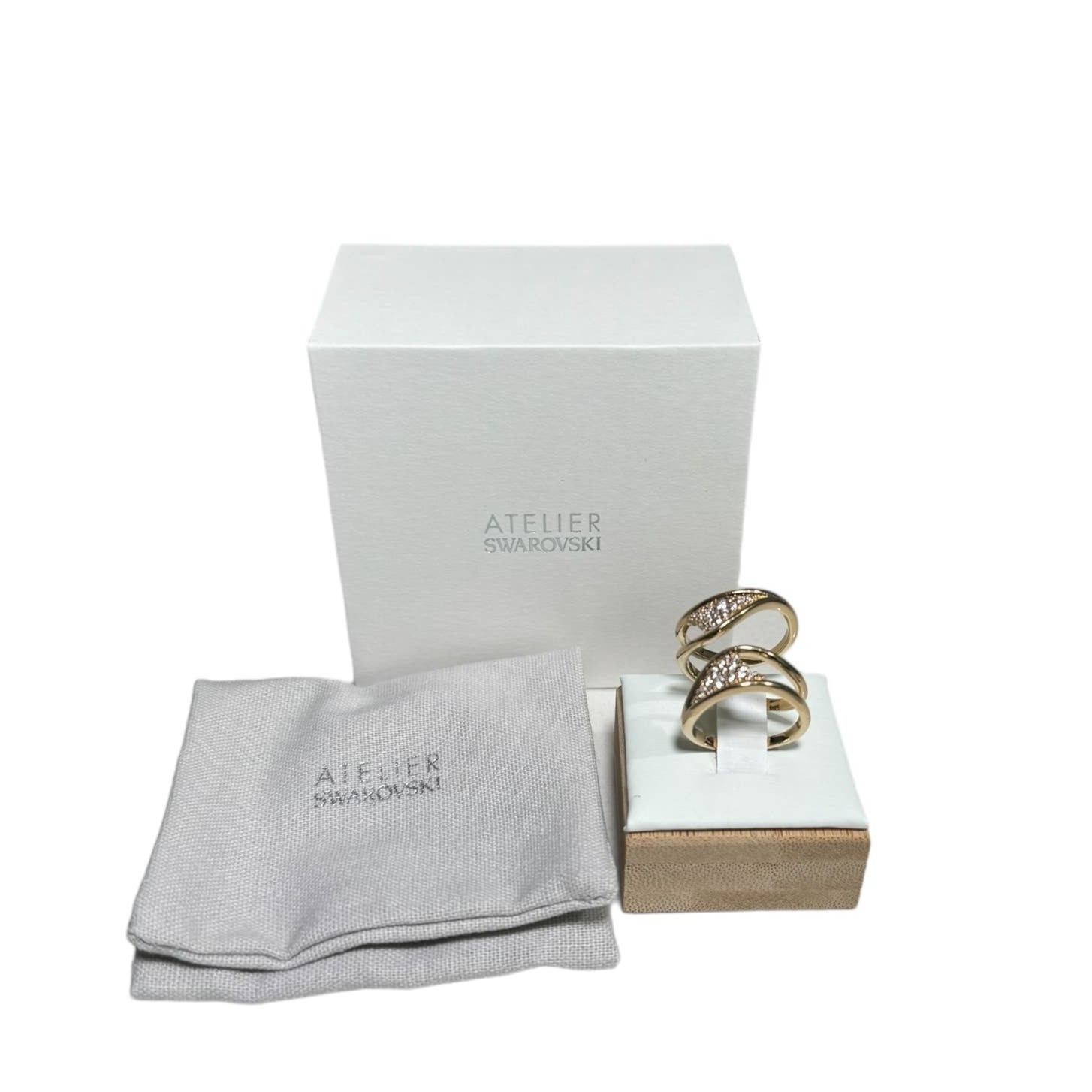 Atelier Swarovski Gilded Treasures Wide Ring SIZE 55/7 new