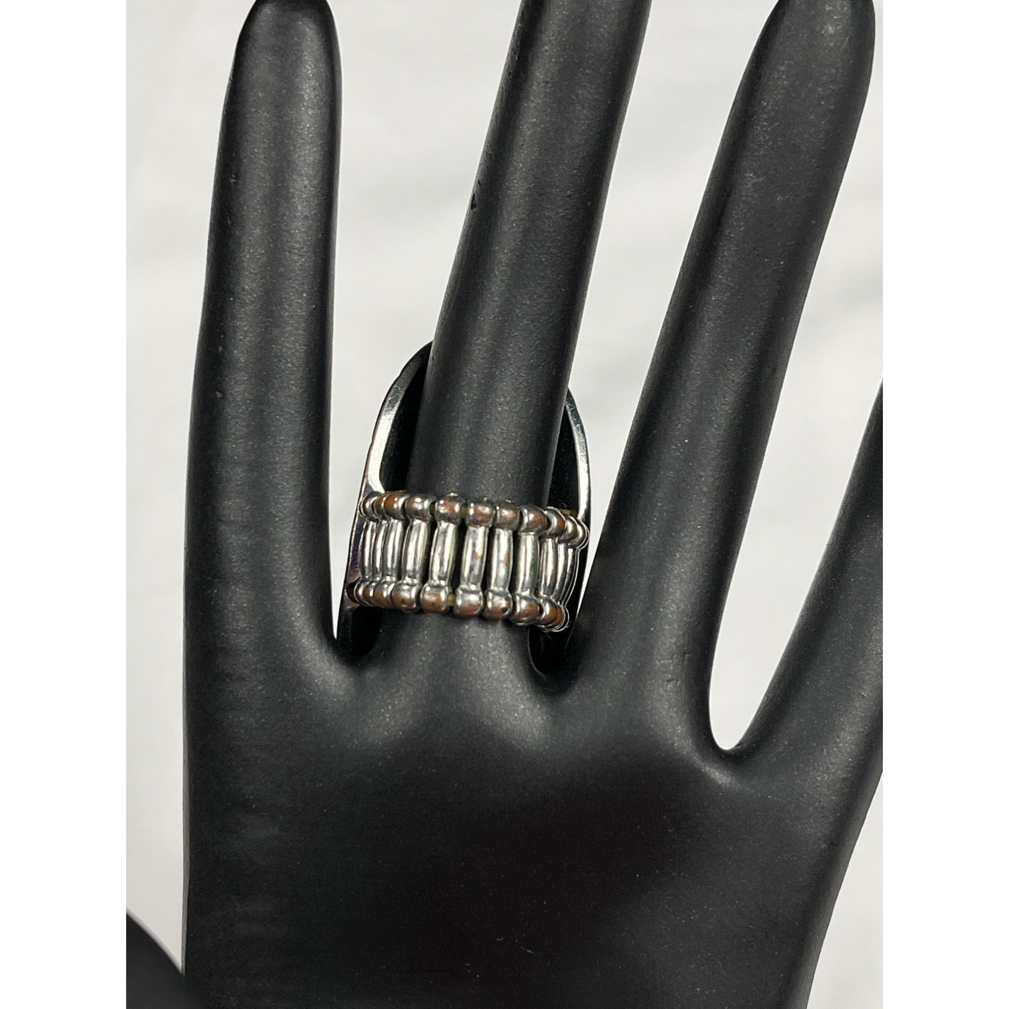 Other Wide Oval Silver Statement Ring SKU 032 With Sparkling Cente Size ONE SIZE - 3 Thumbnail
