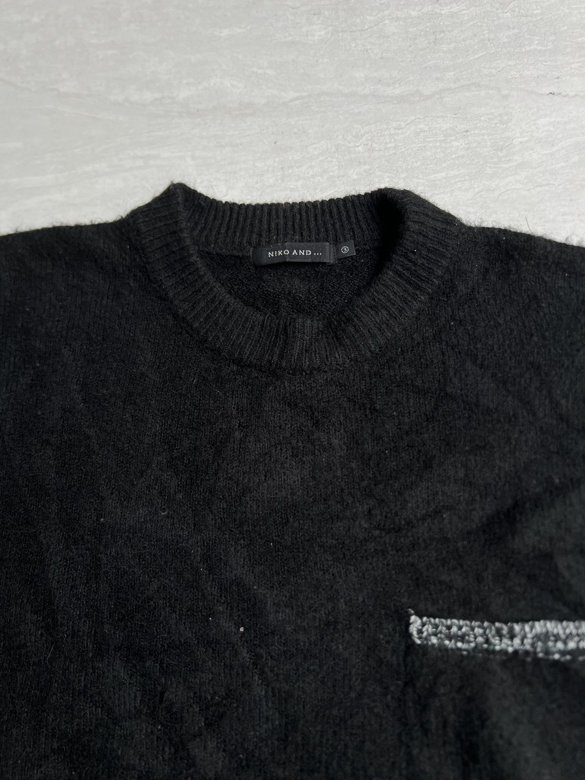 Tsumori Chisato NIKO AND Issey Miyake Black Wool Pocket Sweater Size US XL / EU 56 / 4 - 4 Thumbnail