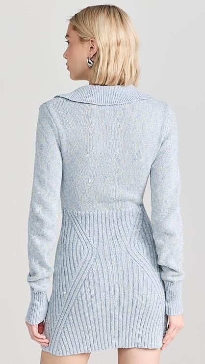 Free People Free People Knit Mont Blanc Mini Dress Sky Blue Combo ( M ) Size M / US 6-8 / IT 42-44 - 4 Thumbnail