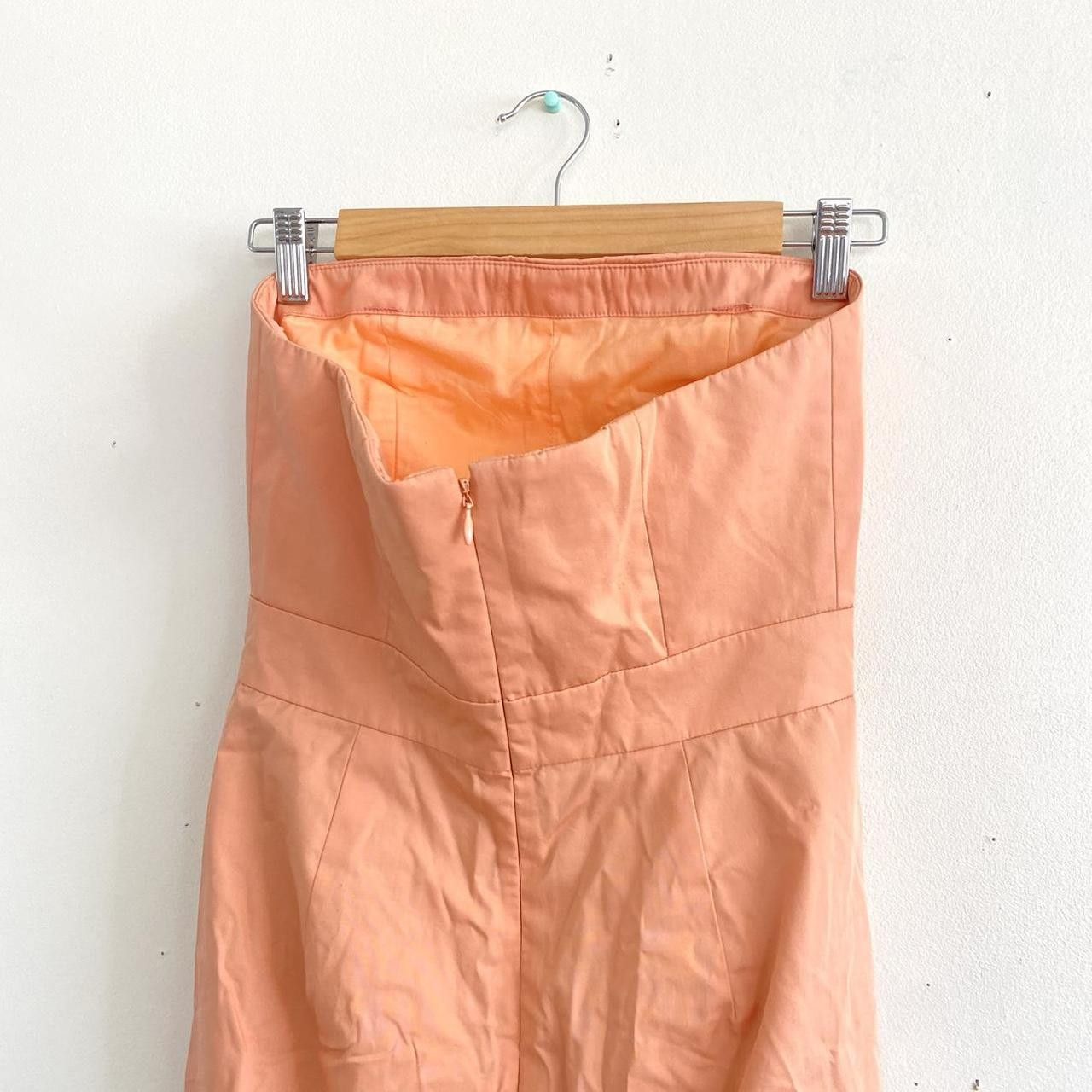 J.Crew J.CREW CORAL PINK ORANGE WOMENS MIDI STRAPLESS DRESS 0 Size XS / US 0-2 / IT 36-38 - 7 Thumbnail