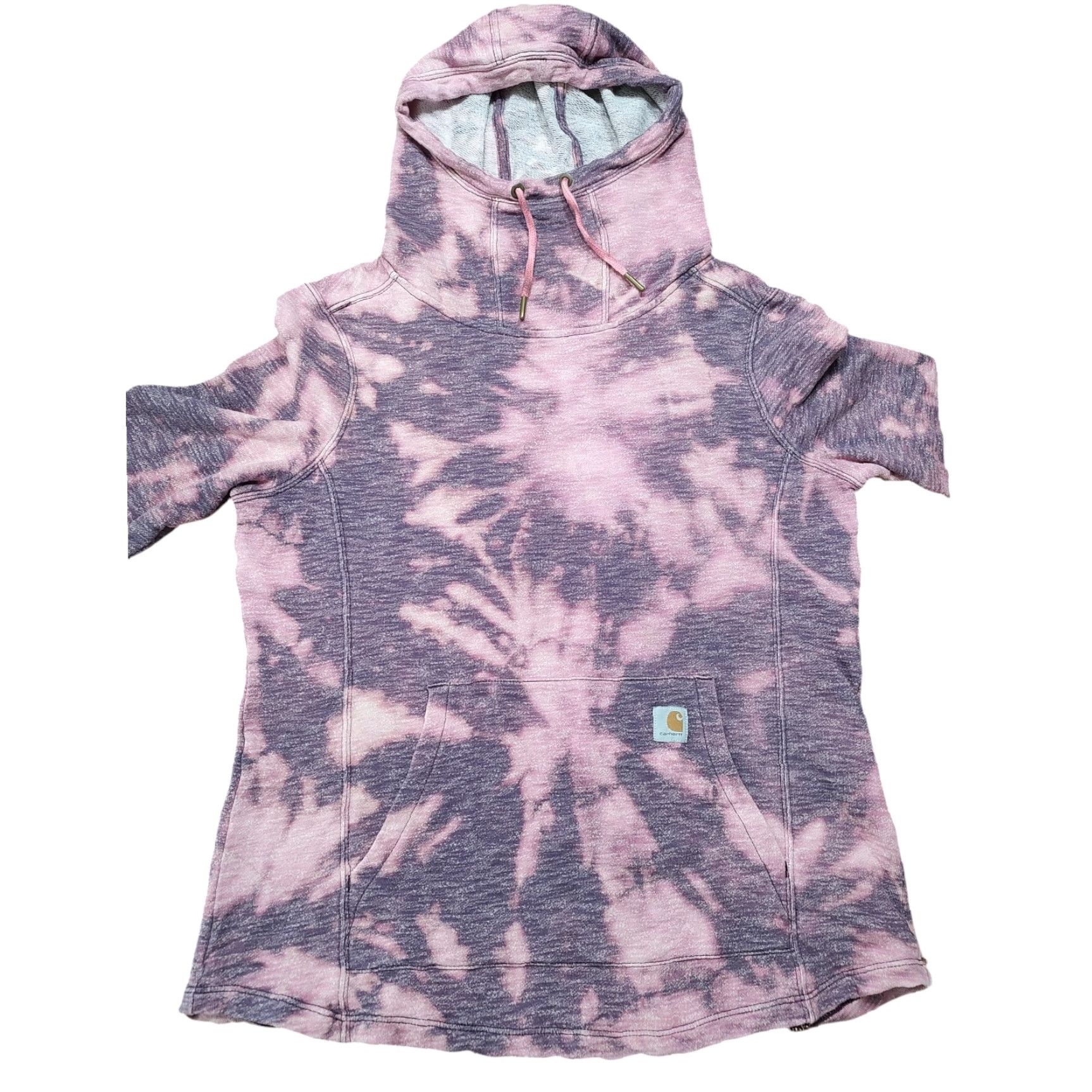 Carhartt VINTAGE Carhartt Womens M Funnel Neck Pullover Hoodie Sweatshirt Acid Wash Tie Dye Size M / US 6-8 / IT 42-44 - 2 Thumbnail