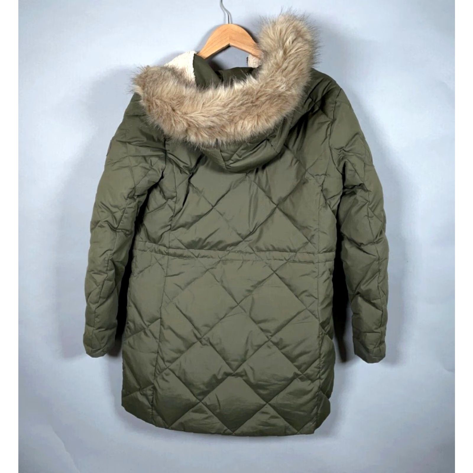 Ralph Lauren Lauren Ralph Lauren Down Puffer Parka Women's Small Olive Green Faux Fur Hood Size S / US 4 / IT 40 - 2 Thumbnail