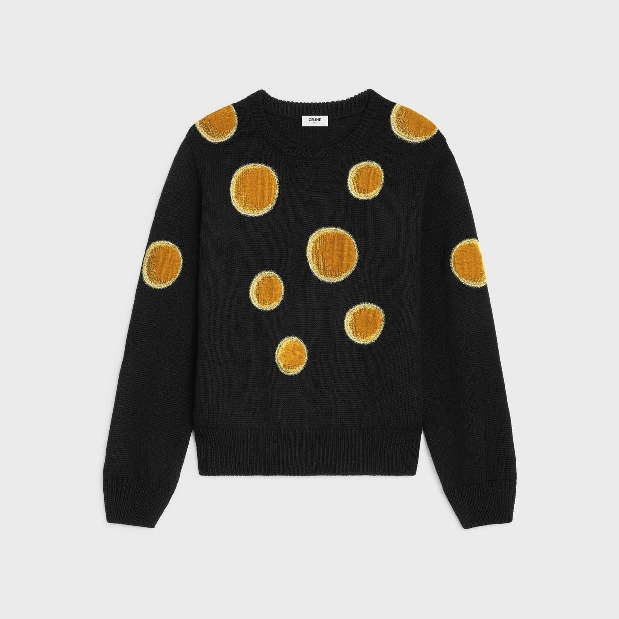 Celine × Hedi Slimane $1.6k Celine crew neck sweater with velvet circles M Hedi Size US M / EU 48-50 / 2 - 9 Thumbnail
